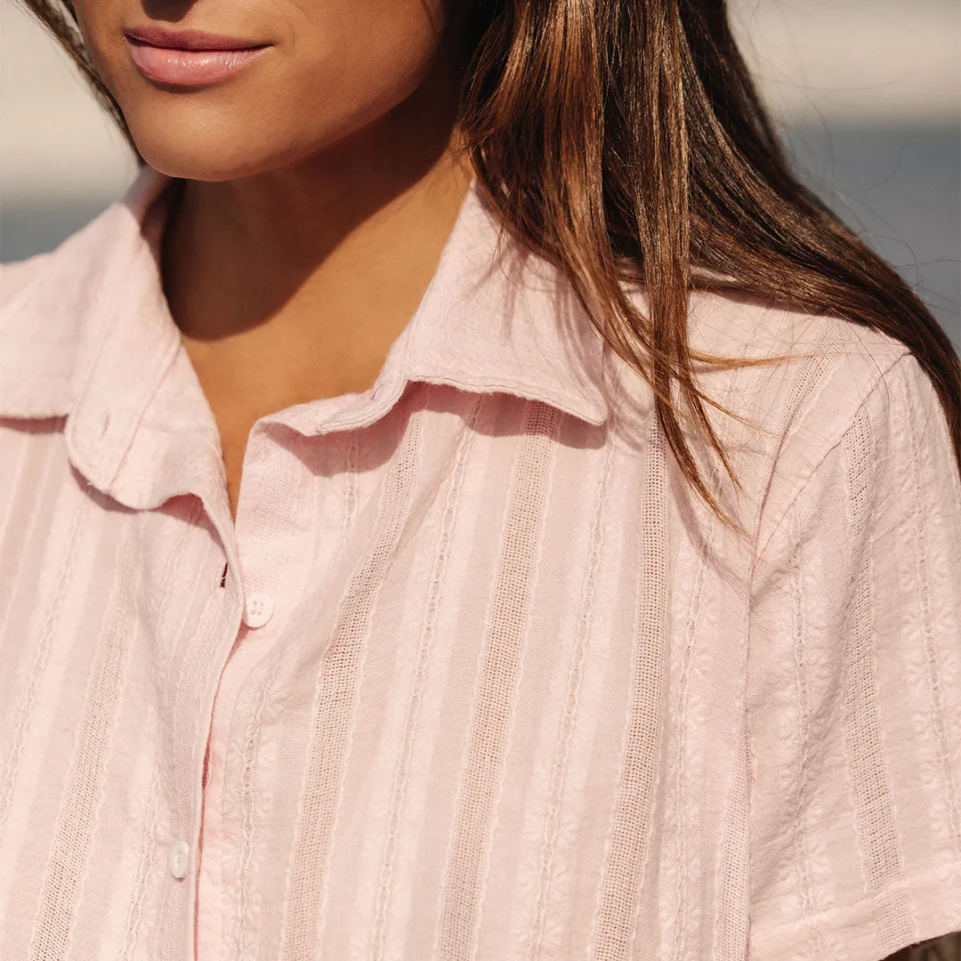 Cabana Shirt, Pink Kiss light throw