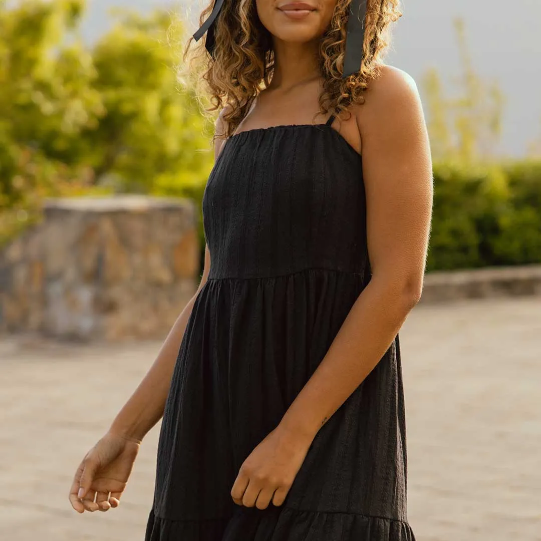 Cabo Midi Dress, Black air rest