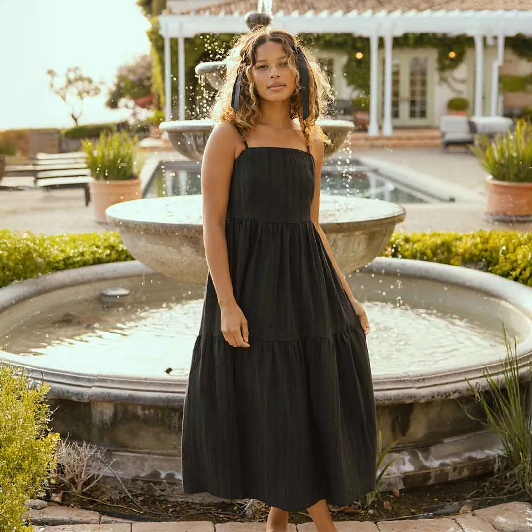 Cabo Midi Dress, Black air rest