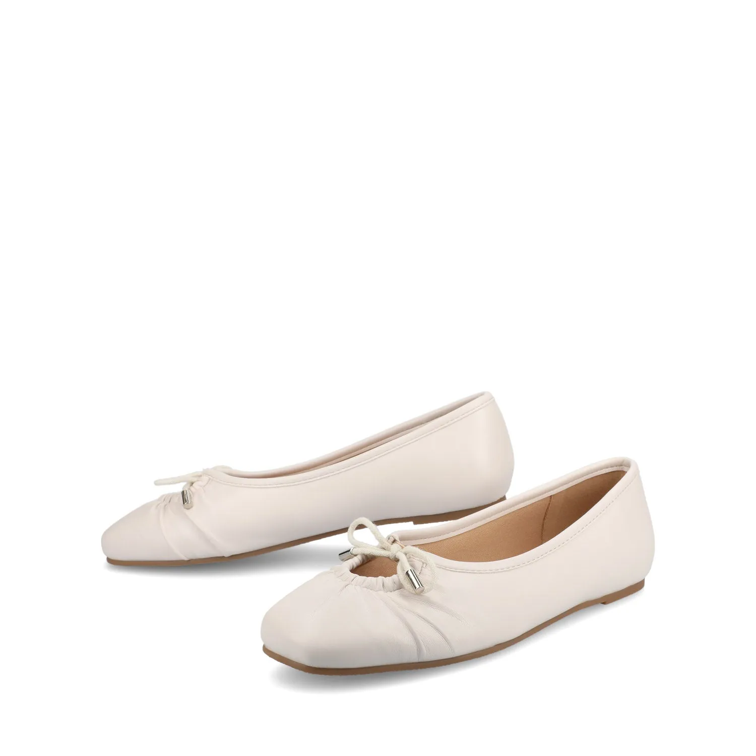 CALLEE BALLET FLATS IN FAUX LEATHER tie bow