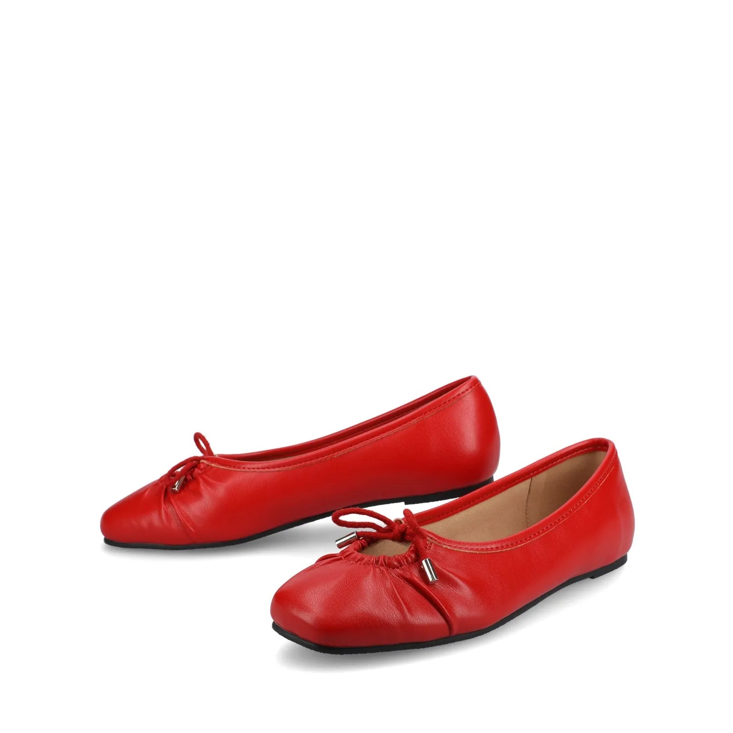 CALLEE BALLET FLATS IN FAUX LEATHER tie bow