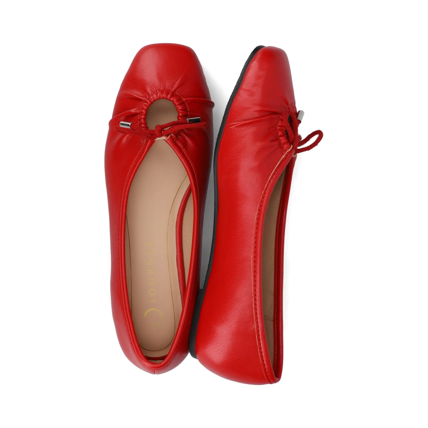 CALLEE BALLET FLATS IN FAUX LEATHER tie bow