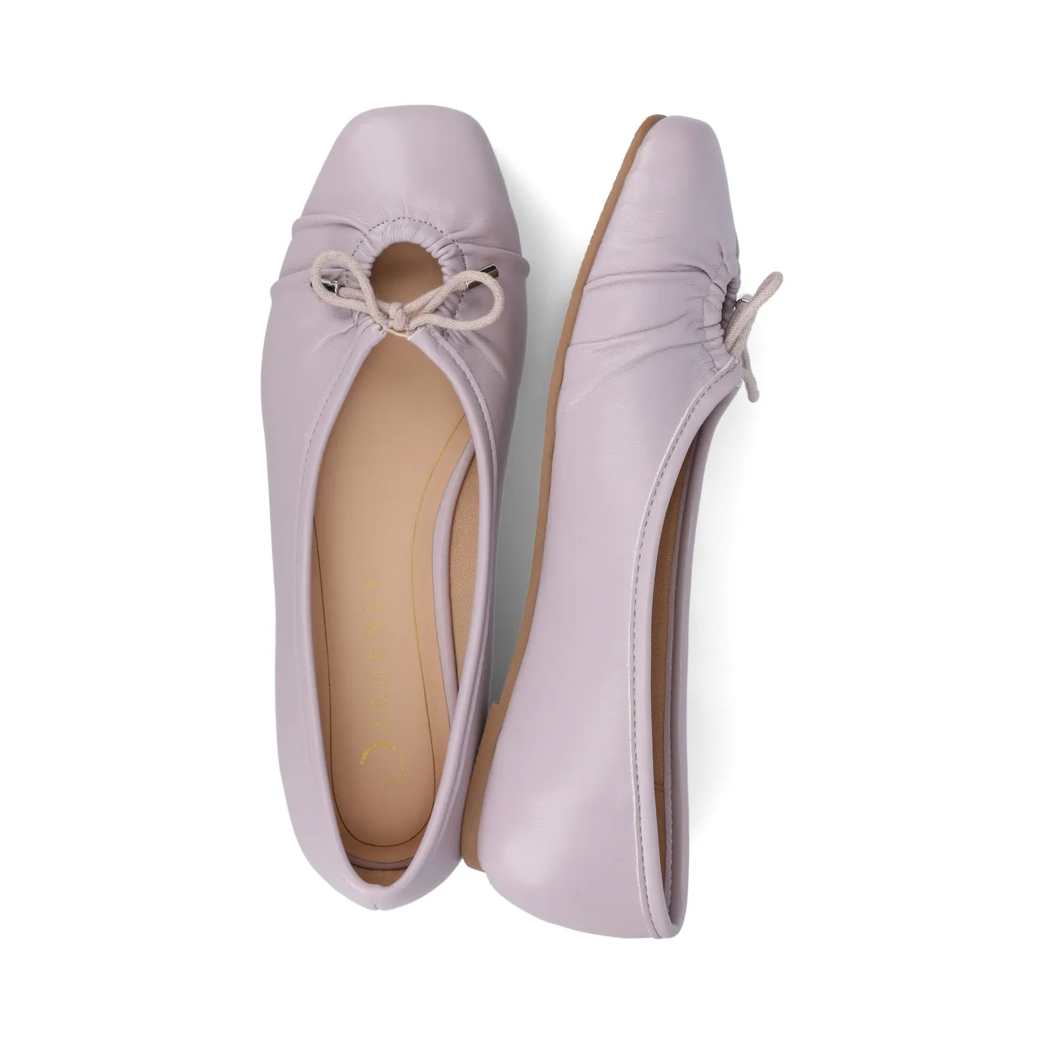 CALLEE BALLET FLATS IN FAUX LEATHER tie bow