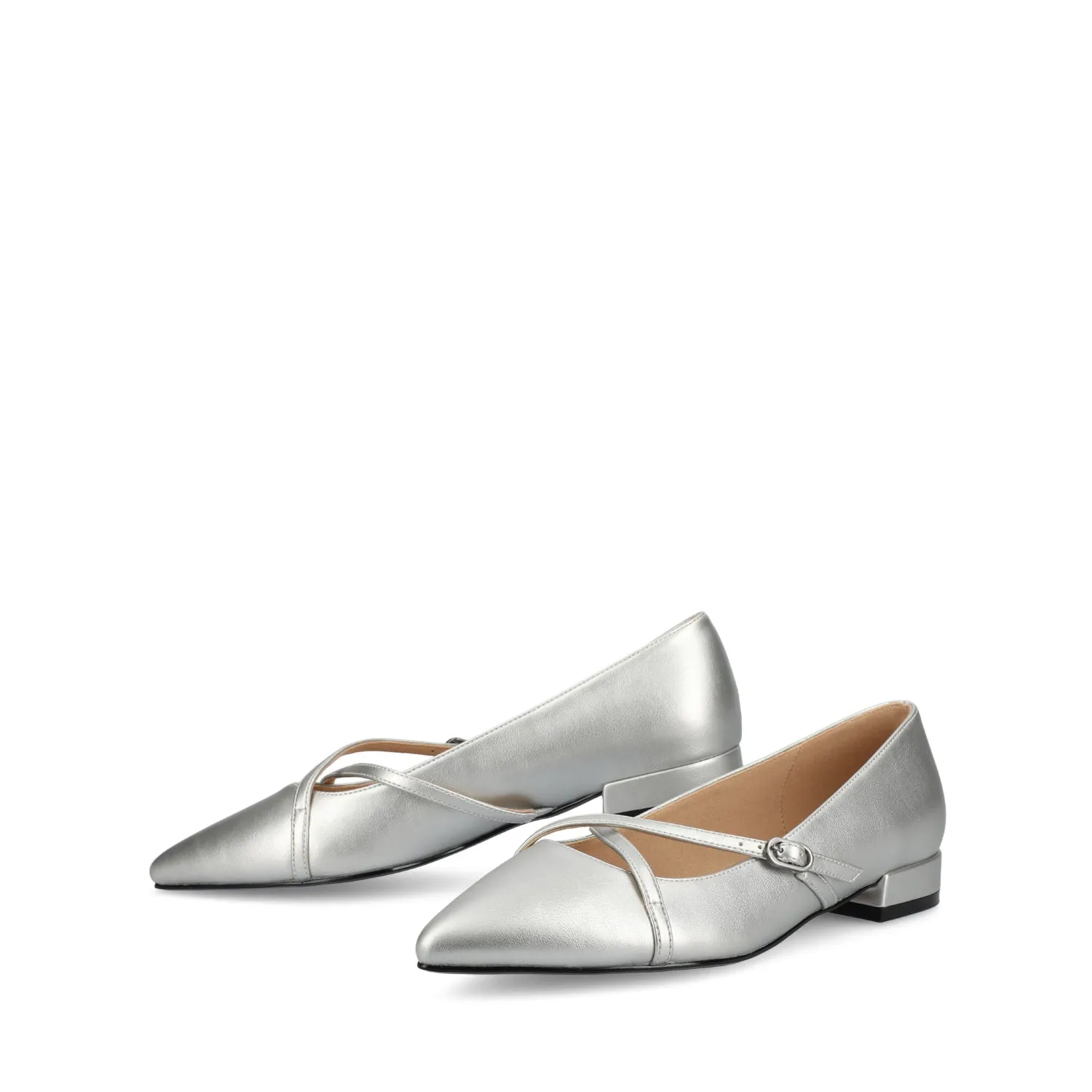 CAMBY DRESS FLAT IN FAUX LEATHER euro casual