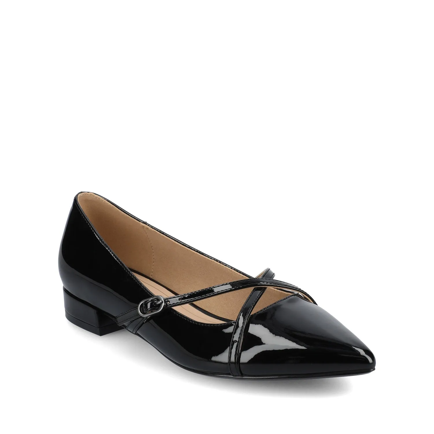 CAMBY DRESS FLAT IN FAUX LEATHER euro casual