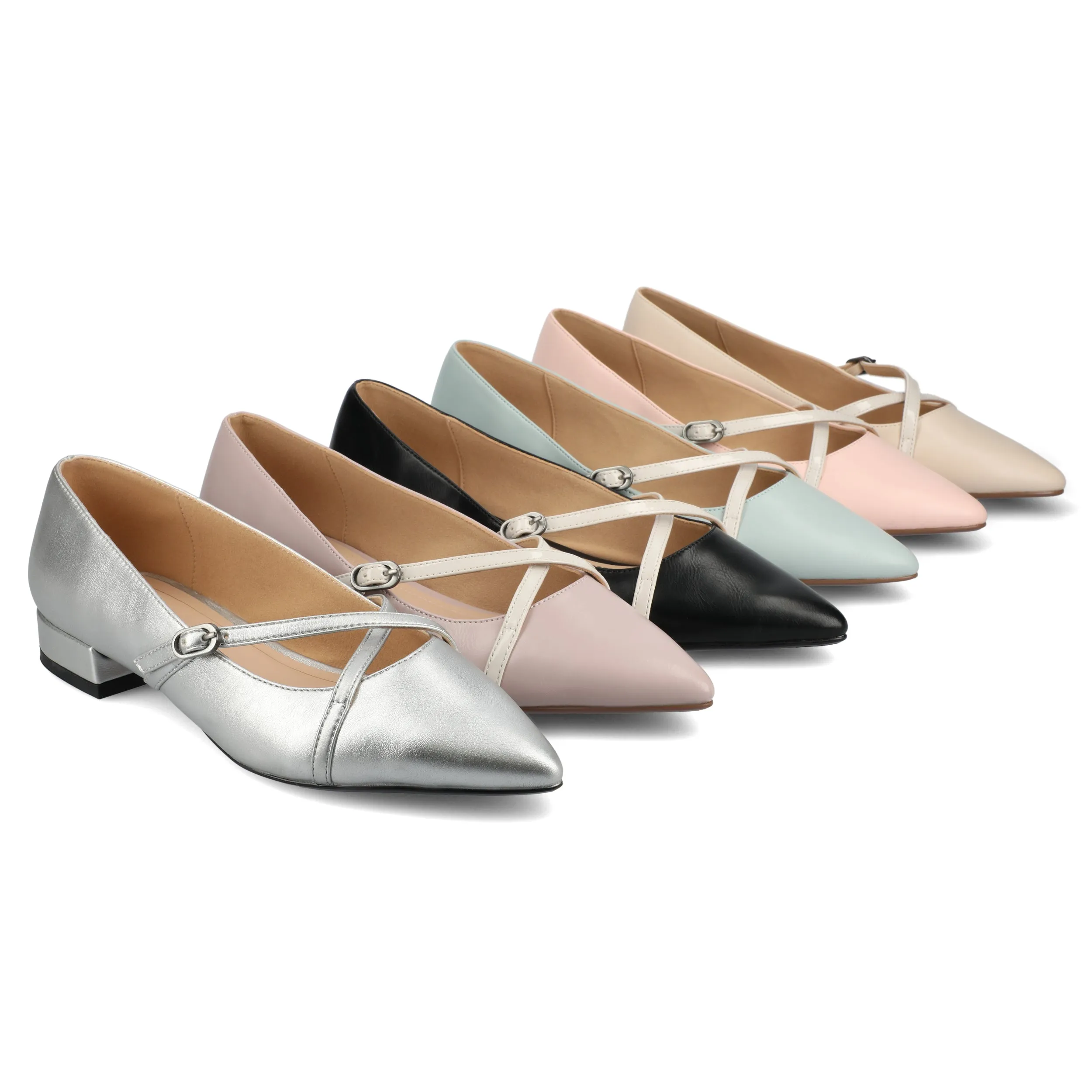 CAMBY DRESS FLAT IN FAUX LEATHER euro casual