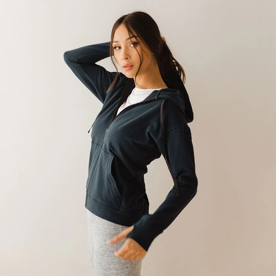 Campus Zip-Up, Navy comfort zone