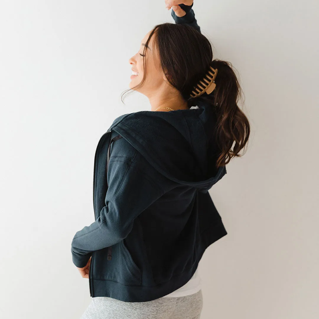 Campus Zip-Up, Navy comfort zone