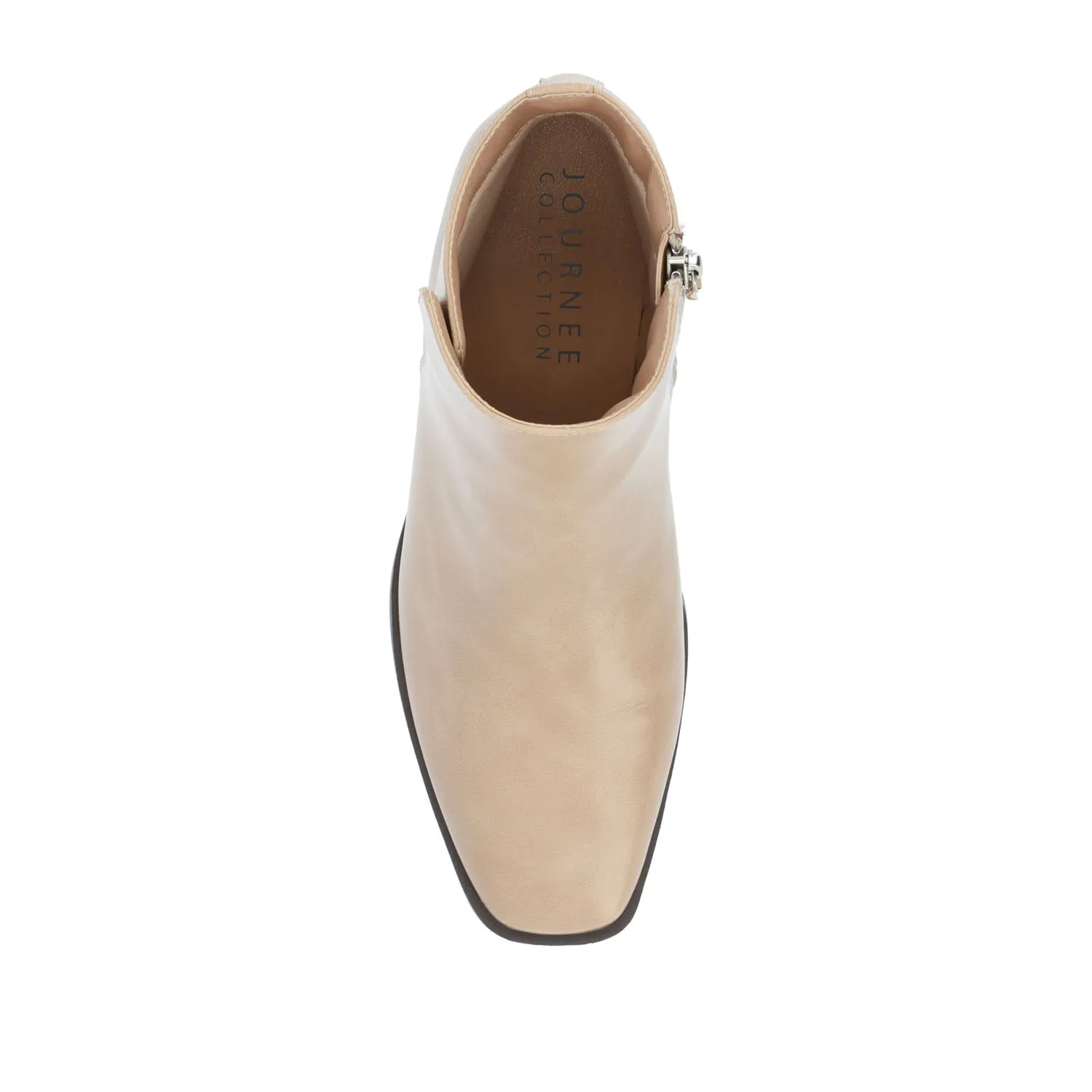 CAPPRI SQUARE-TOE BOOTIES IN FAUX LEATHER arch hug