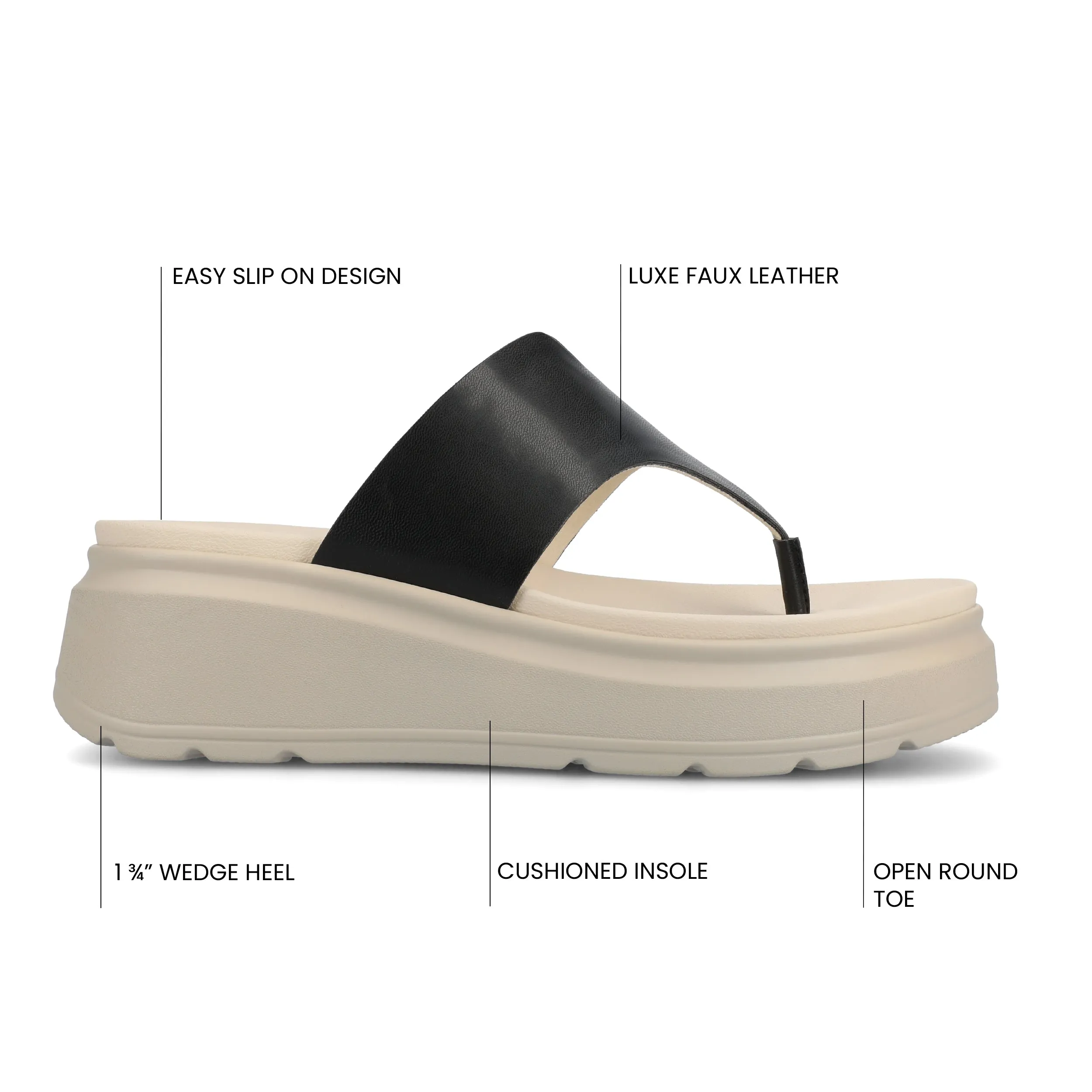 CARAH FLIP FLOP WEDGE SANDALS off time
