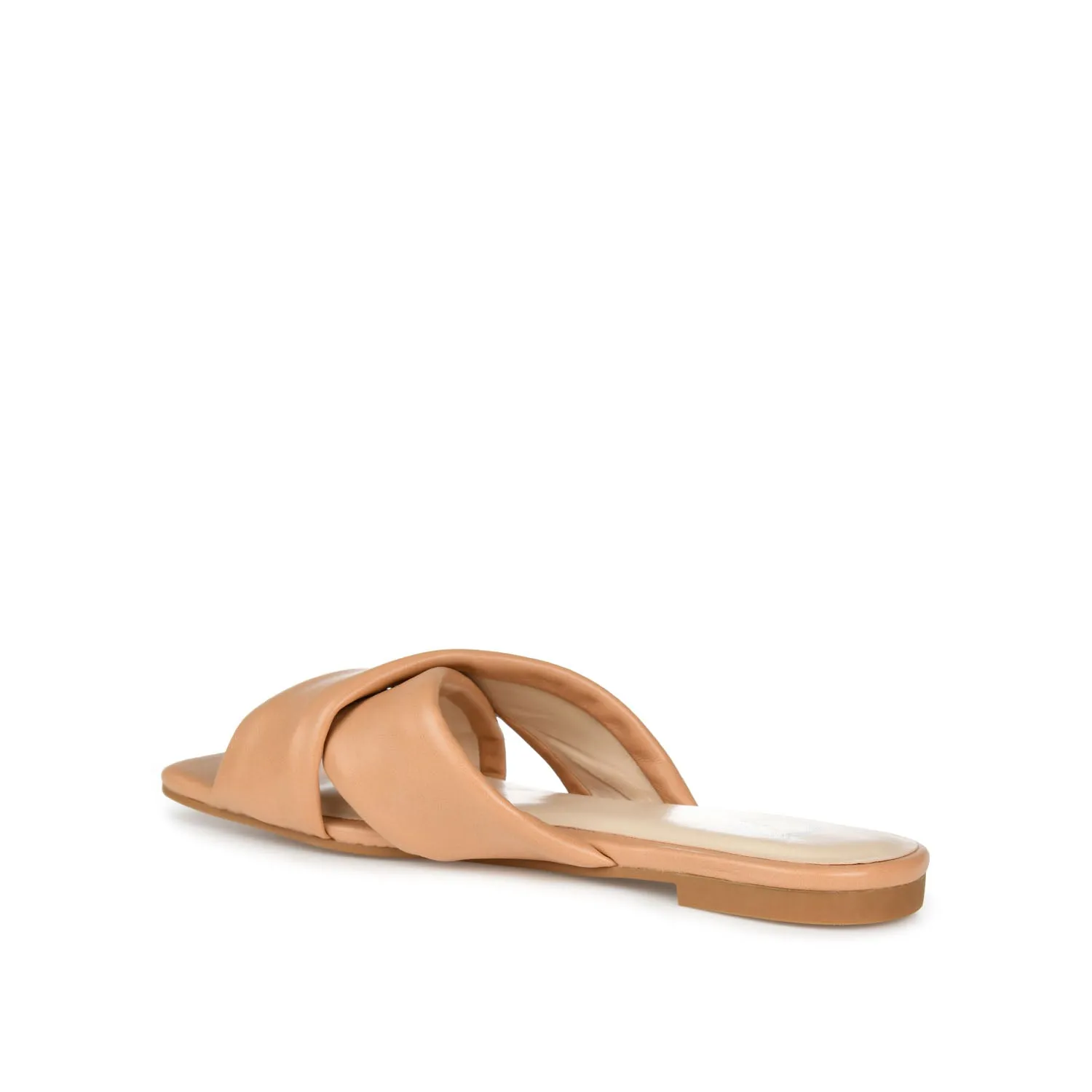 CARLOTTA SLIDE SANDALS IN FAUX LEATHER heel arch