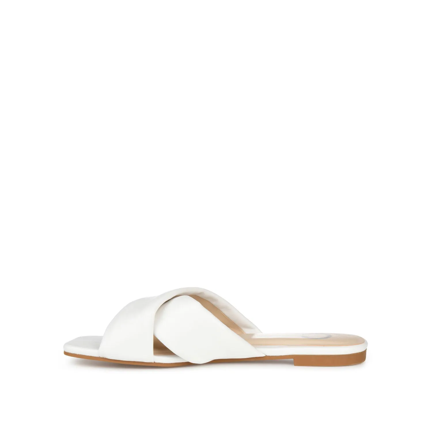 CARLOTTA SLIDE SANDALS IN FAUX LEATHER heel arch
