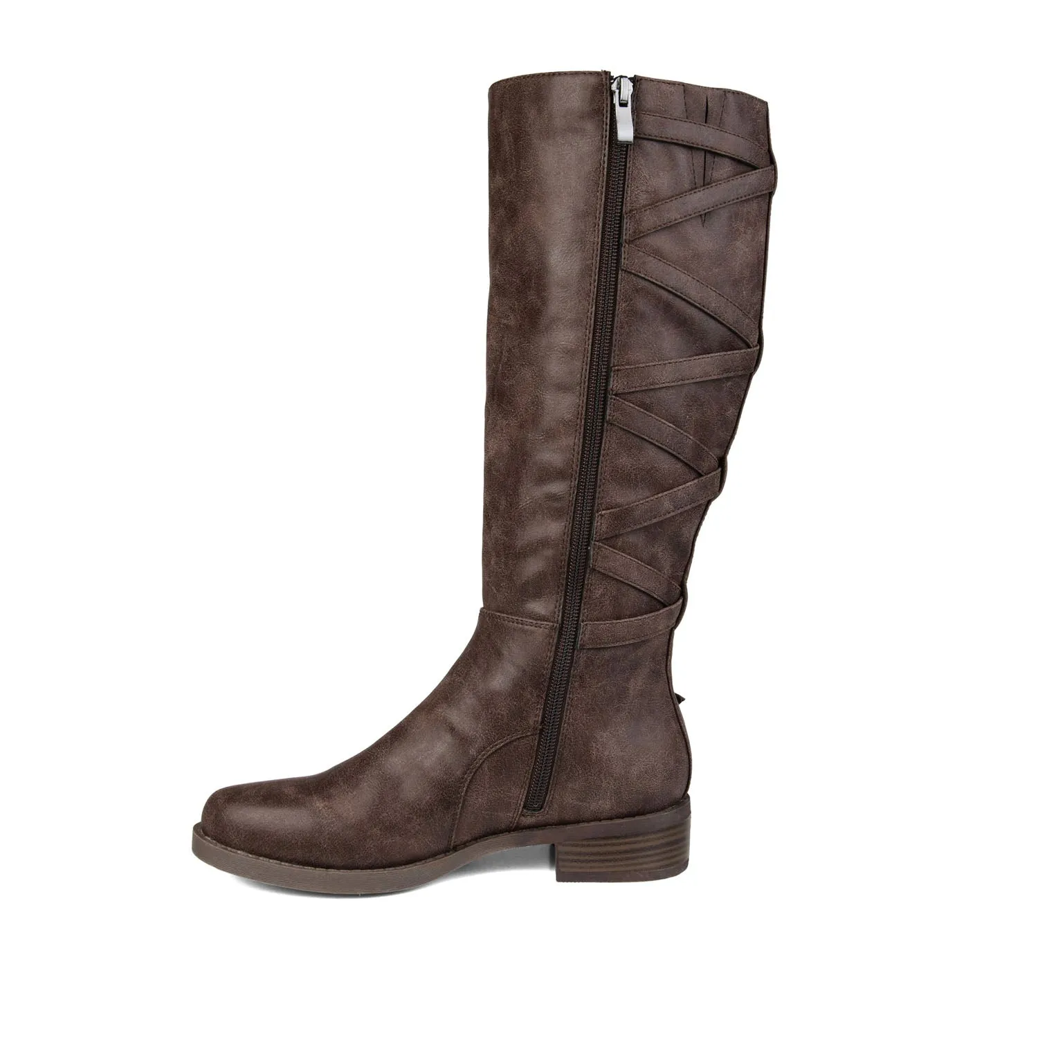 CARLY RIDING BOOTS IN FAUX LEATHER chunky edge