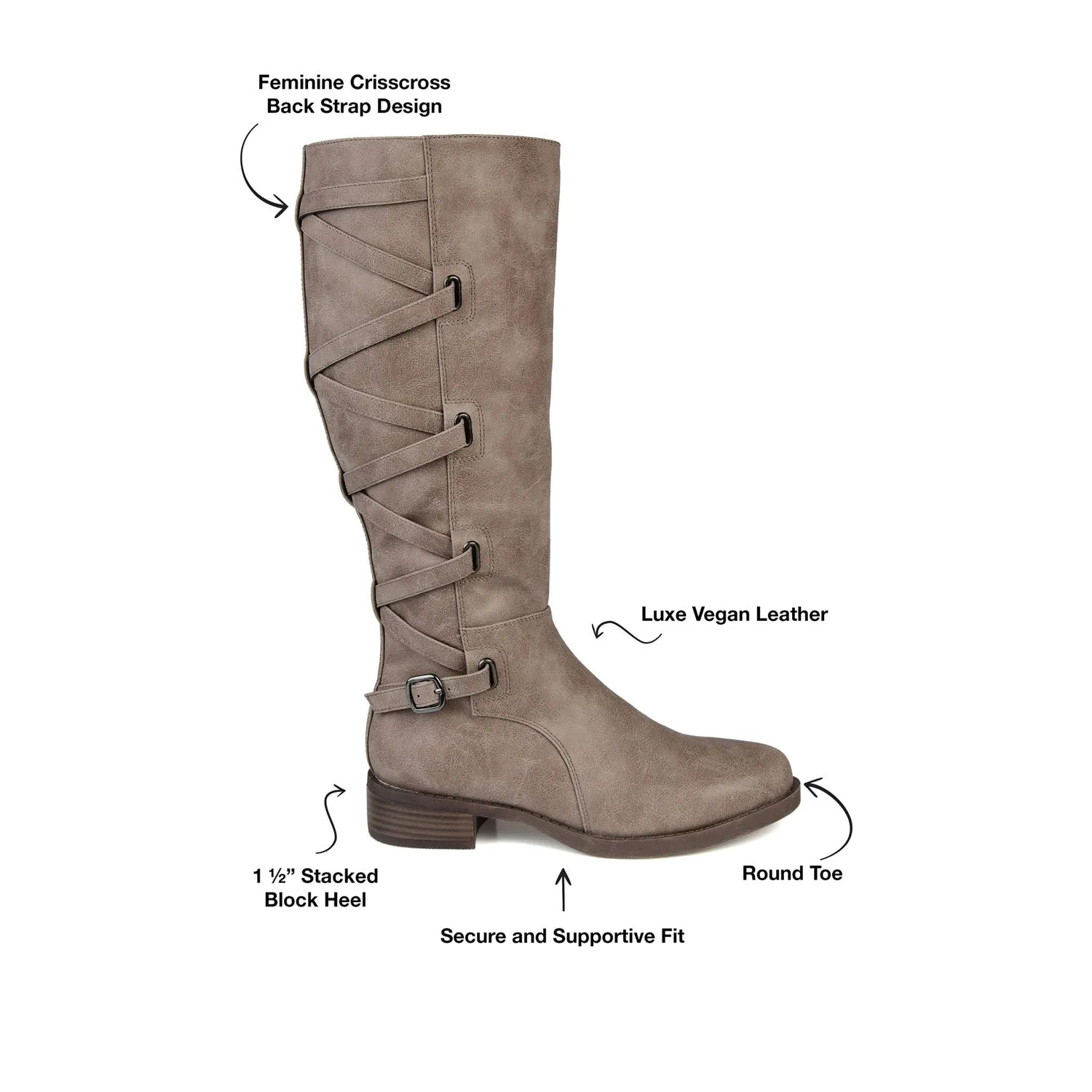 CARLY RIDING BOOTS IN FAUX LEATHER chunky edge