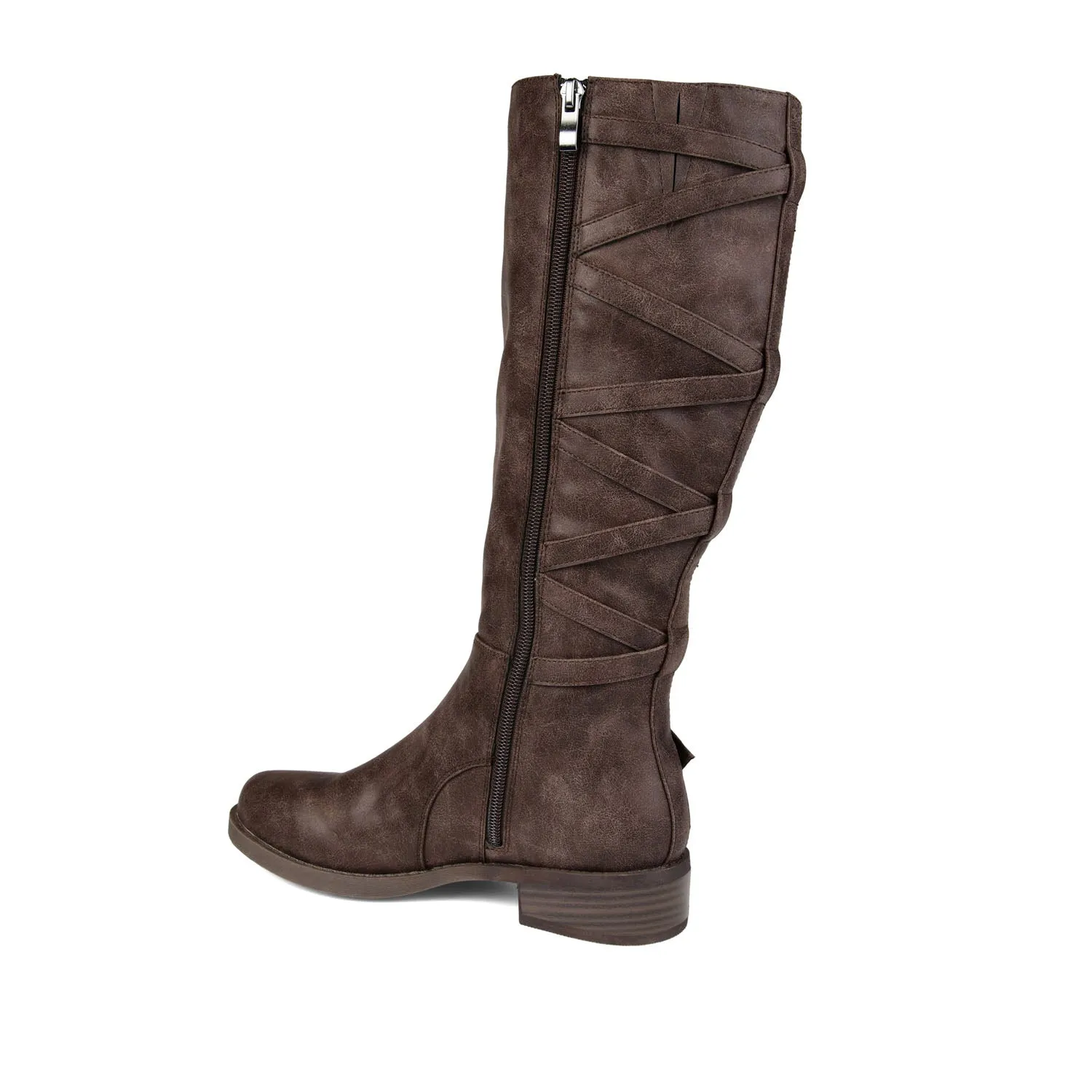 CARLY RIDING BOOTS IN FAUX LEATHER chunky edge