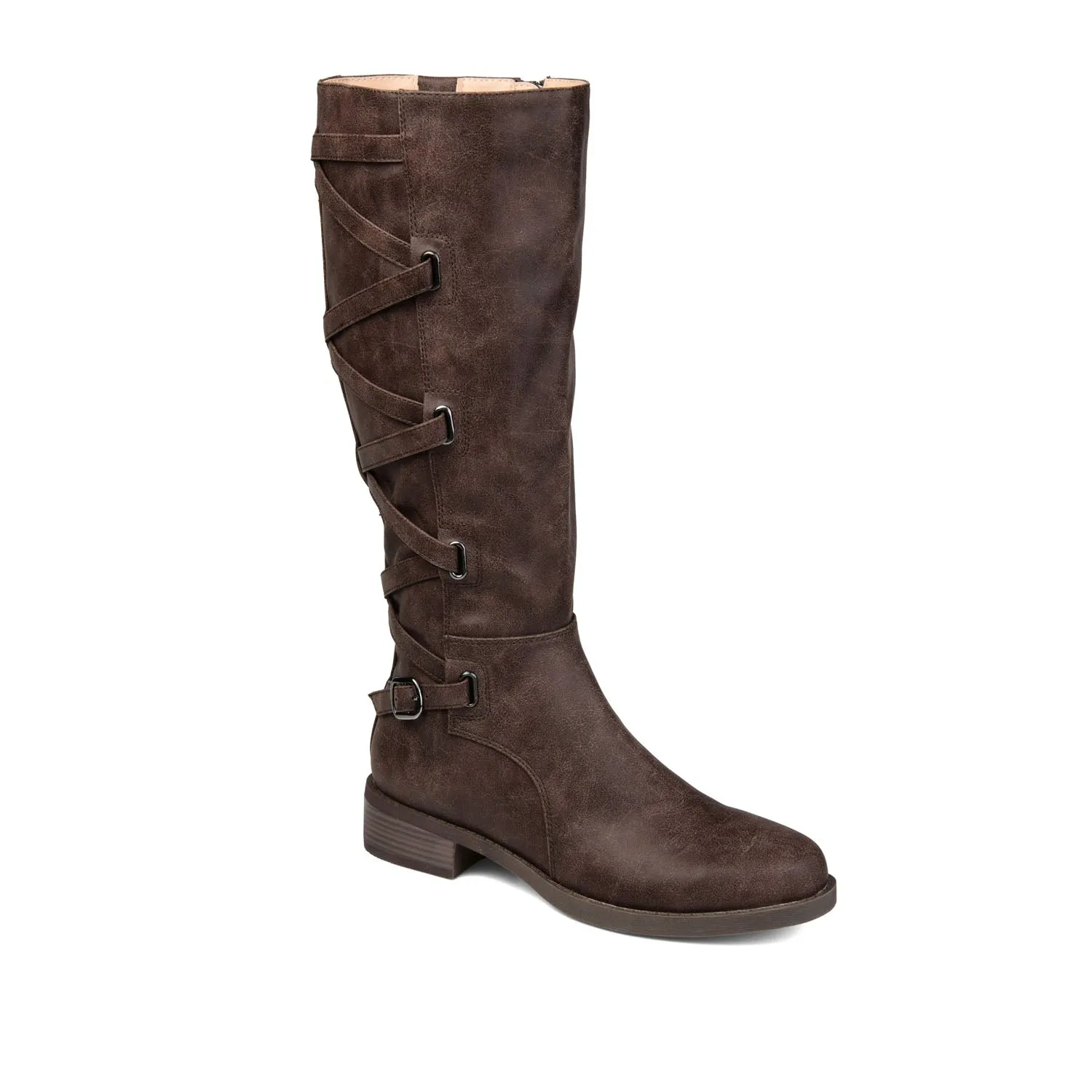 CARLY RIDING BOOTS IN FAUX LEATHER chunky edge