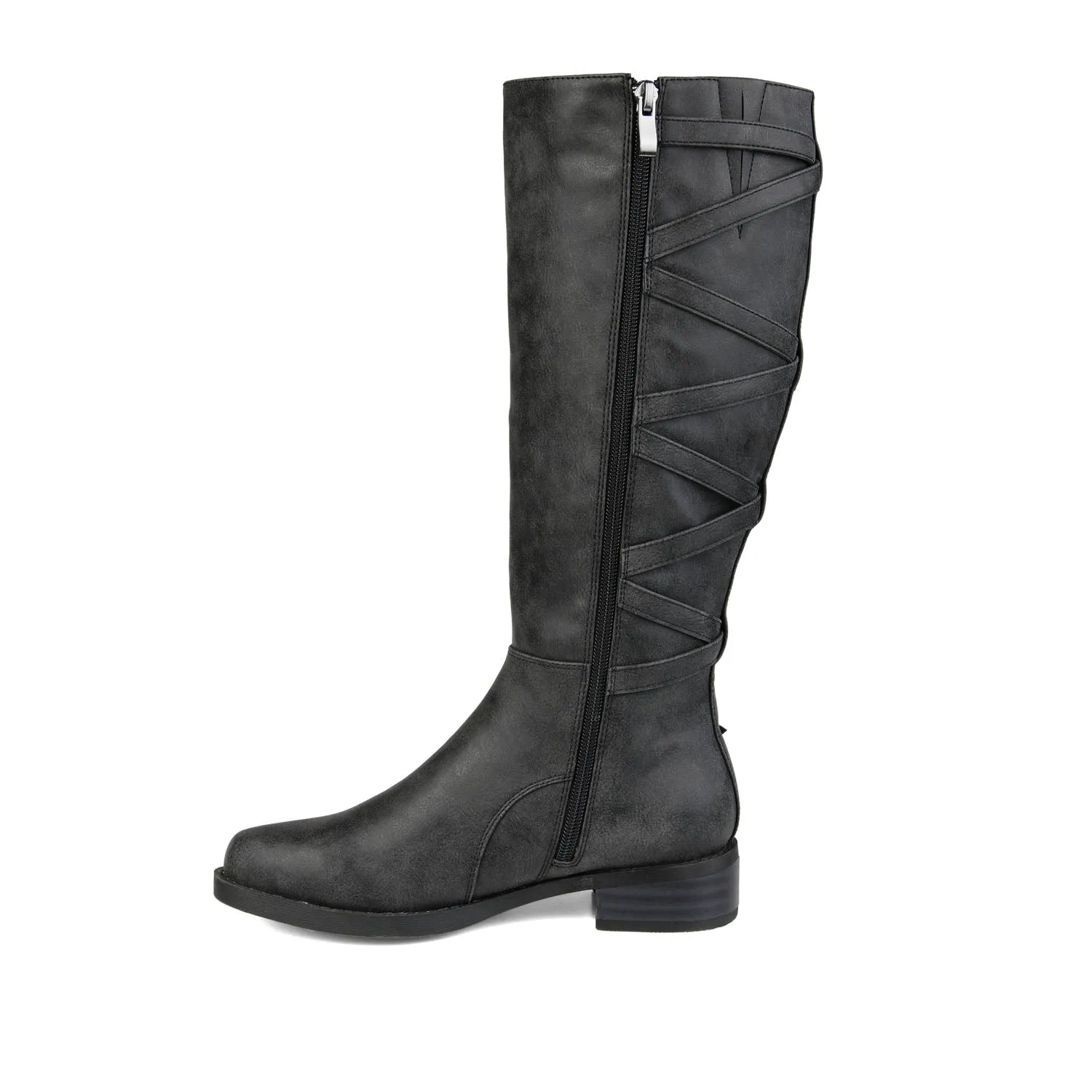 CARLY RIDING BOOTS IN FAUX LEATHER chunky edge
