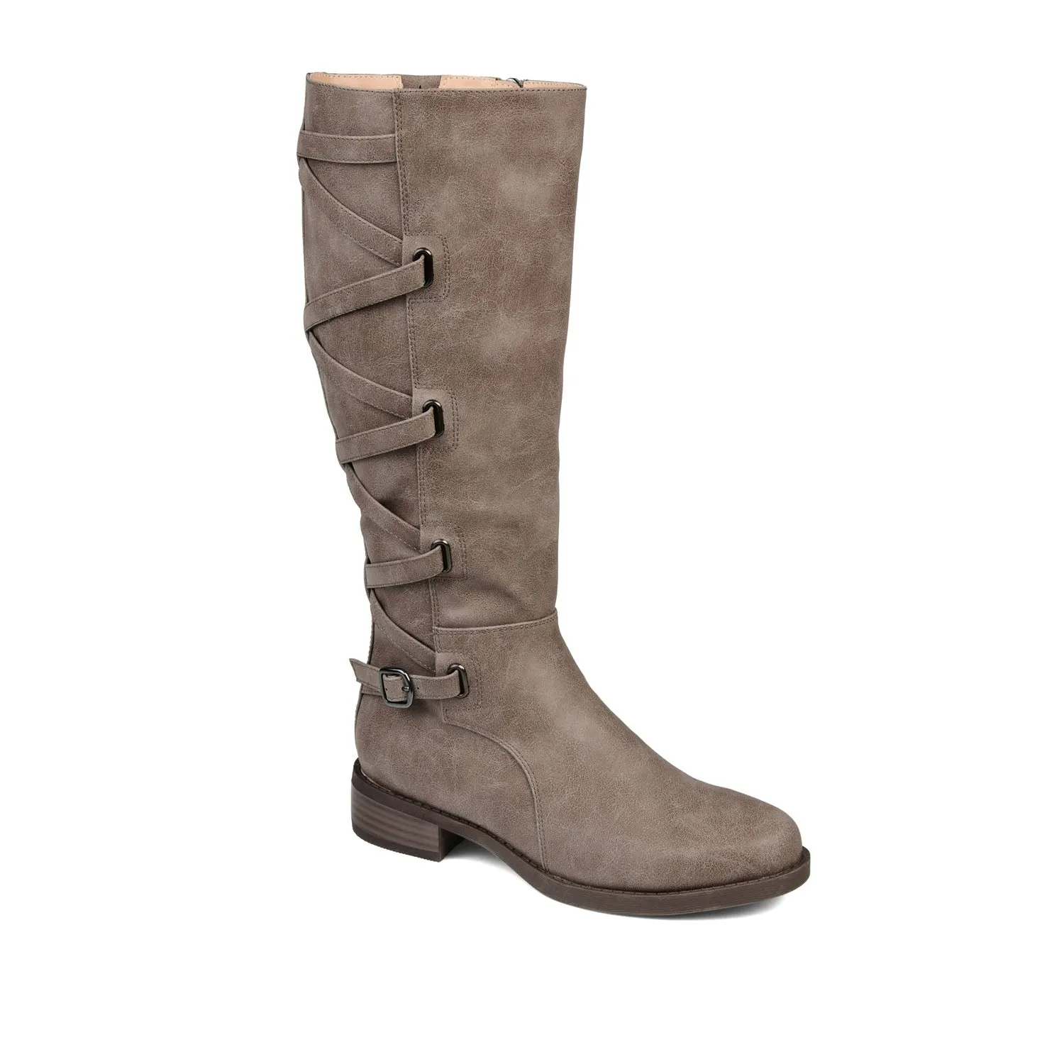 CARLY RIDING BOOTS IN FAUX LEATHER chunky edge