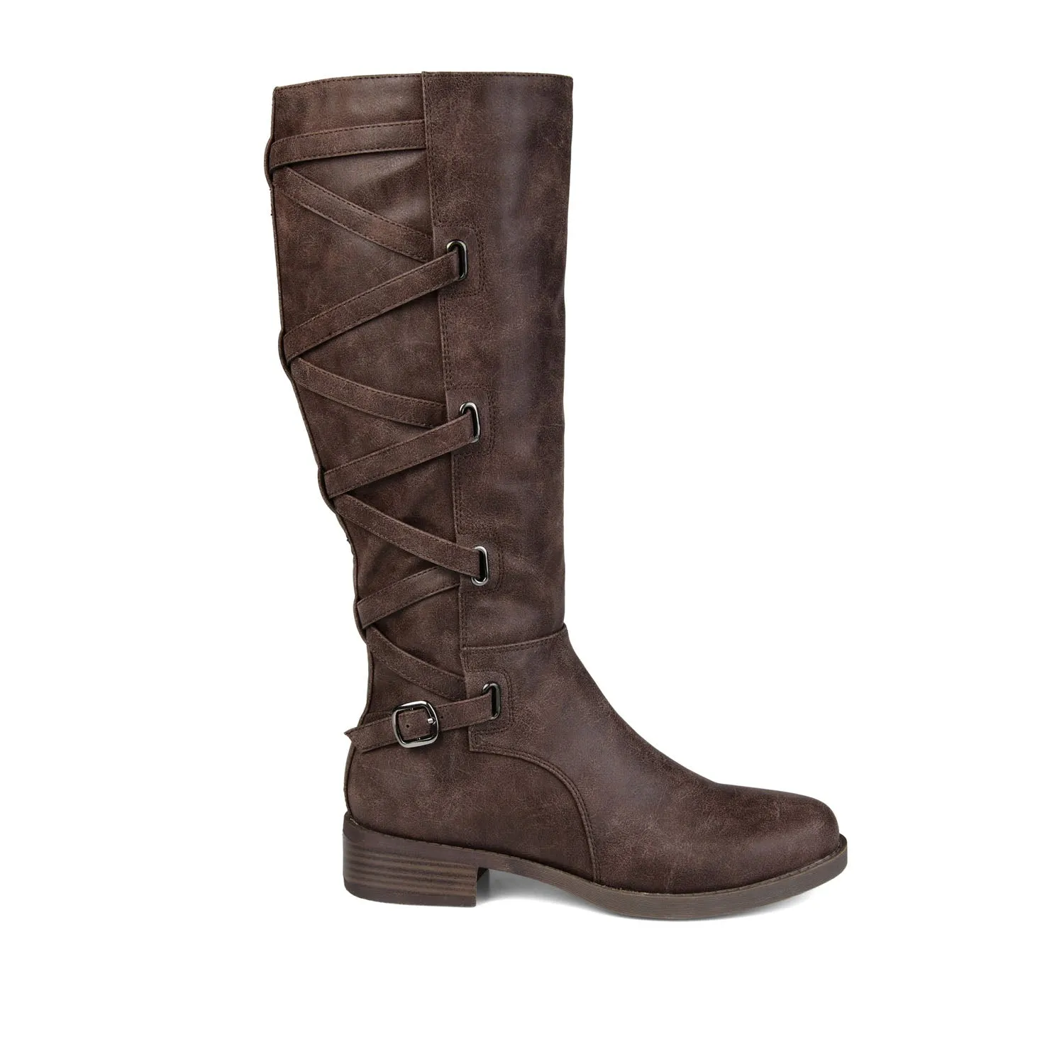 CARLY RIDING BOOTS IN FAUX LEATHER chunky edge