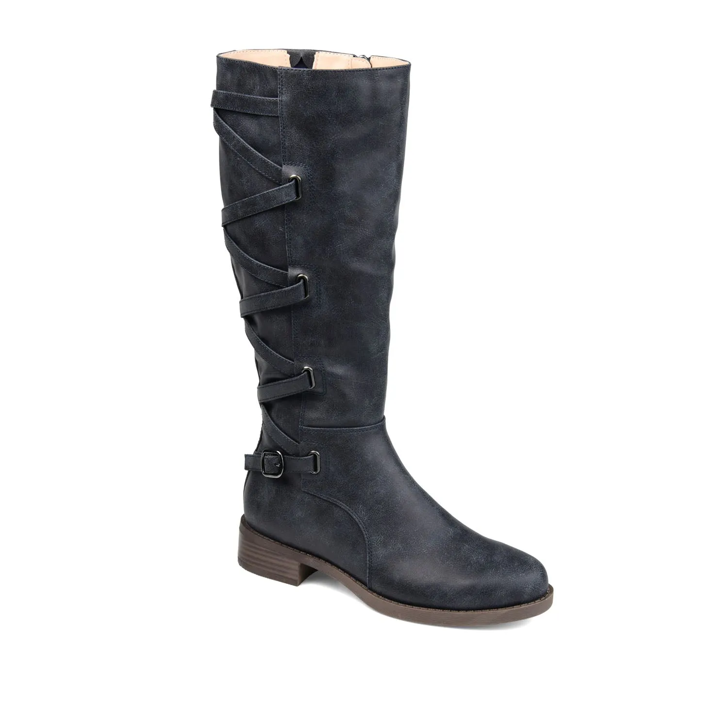 CARLY RIDING BOOTS IN FAUX LEATHER chunky edge