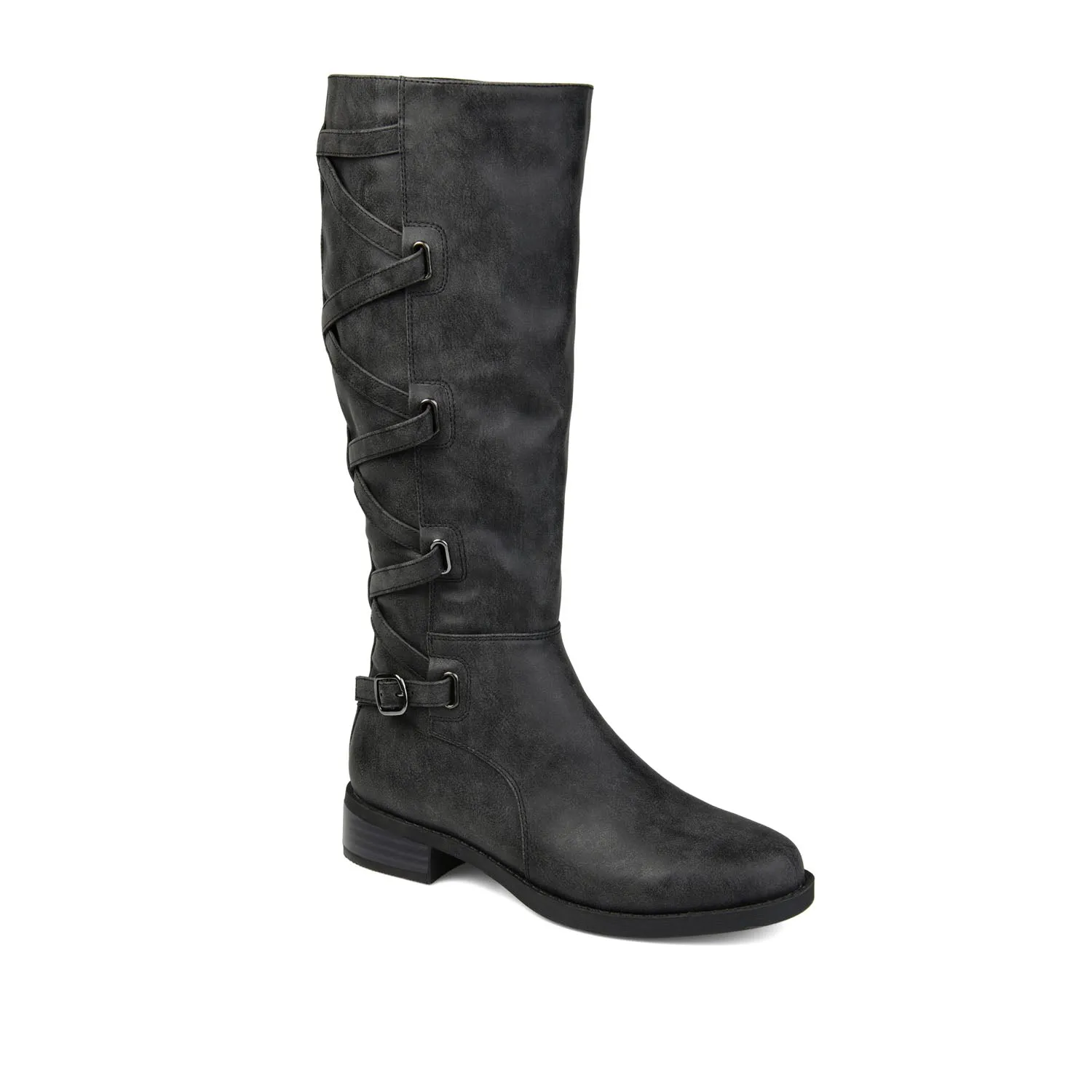CARLY RIDING BOOTS IN FAUX LEATHER chunky edge
