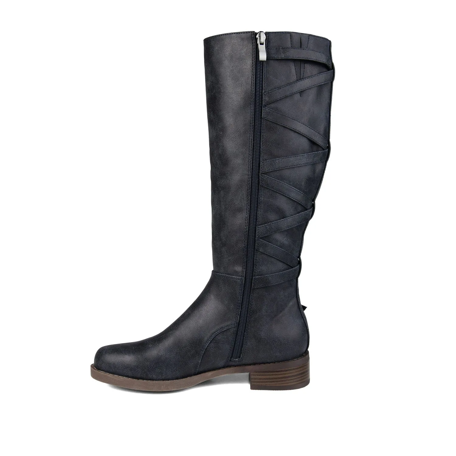 CARLY RIDING BOOTS IN FAUX LEATHER chunky edge