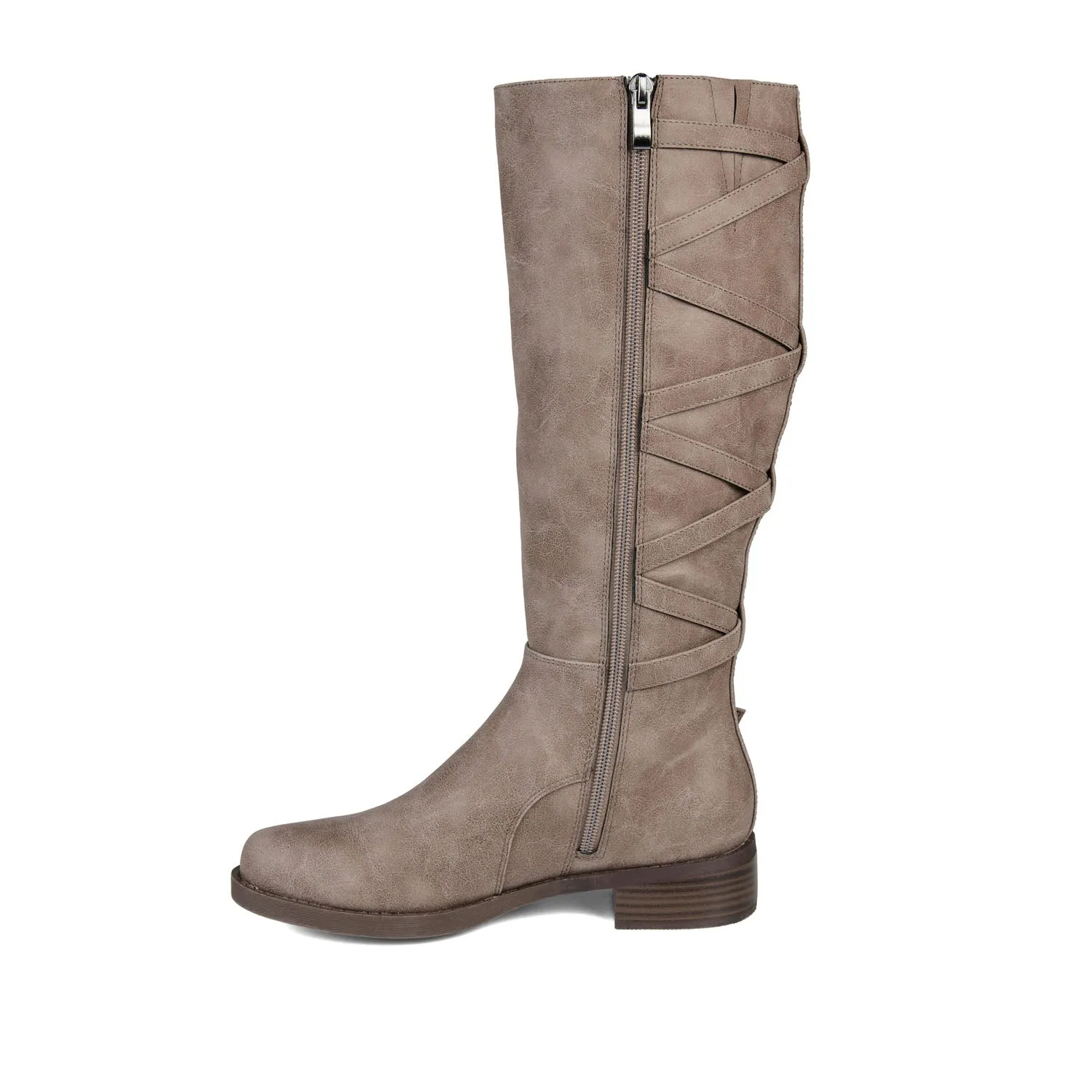 CARLY RIDING BOOTS IN FAUX LEATHER chunky edge