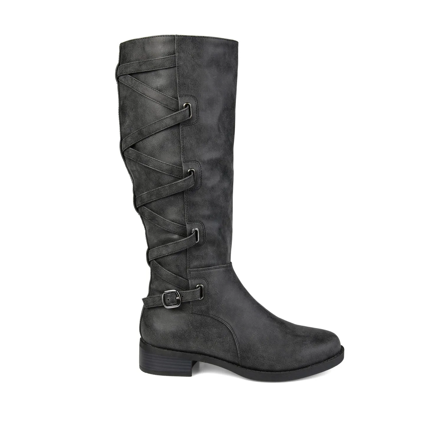 CARLY RIDING BOOTS IN FAUX LEATHER chunky edge