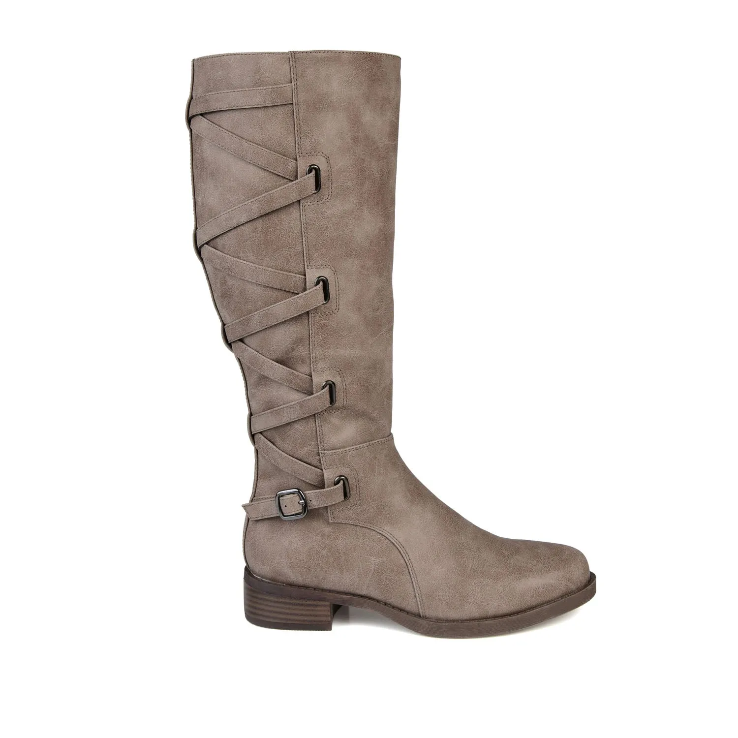CARLY RIDING BOOTS IN FAUX LEATHER chunky edge