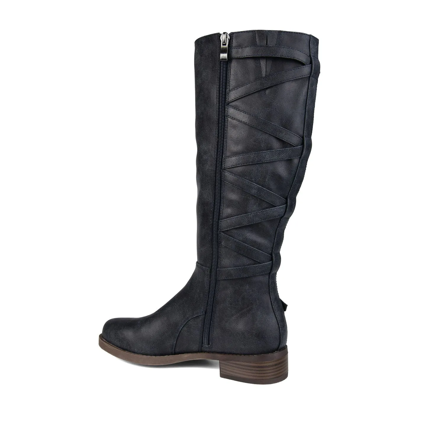 CARLY RIDING BOOTS IN FAUX LEATHER chunky edge