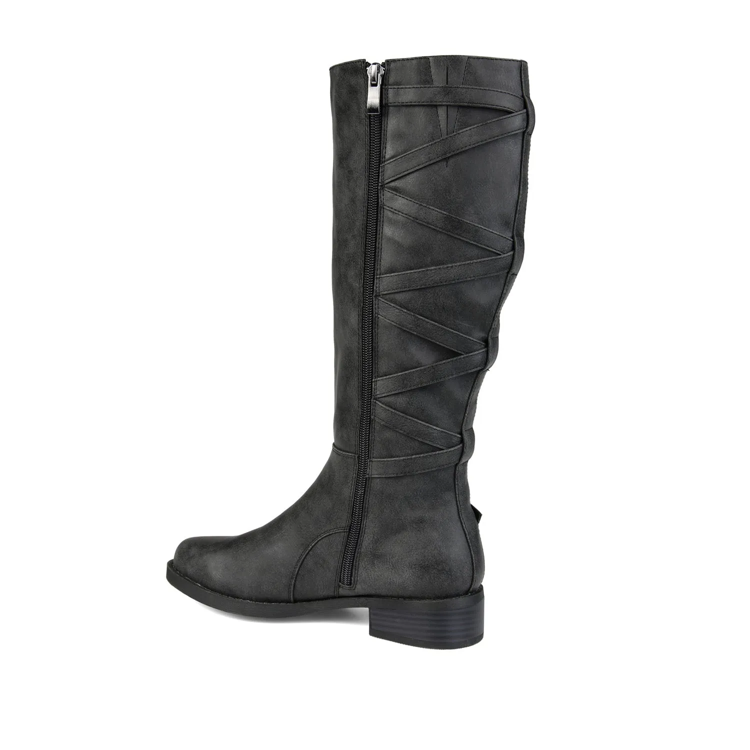 CARLY RIDING BOOTS IN FAUX LEATHER chunky edge