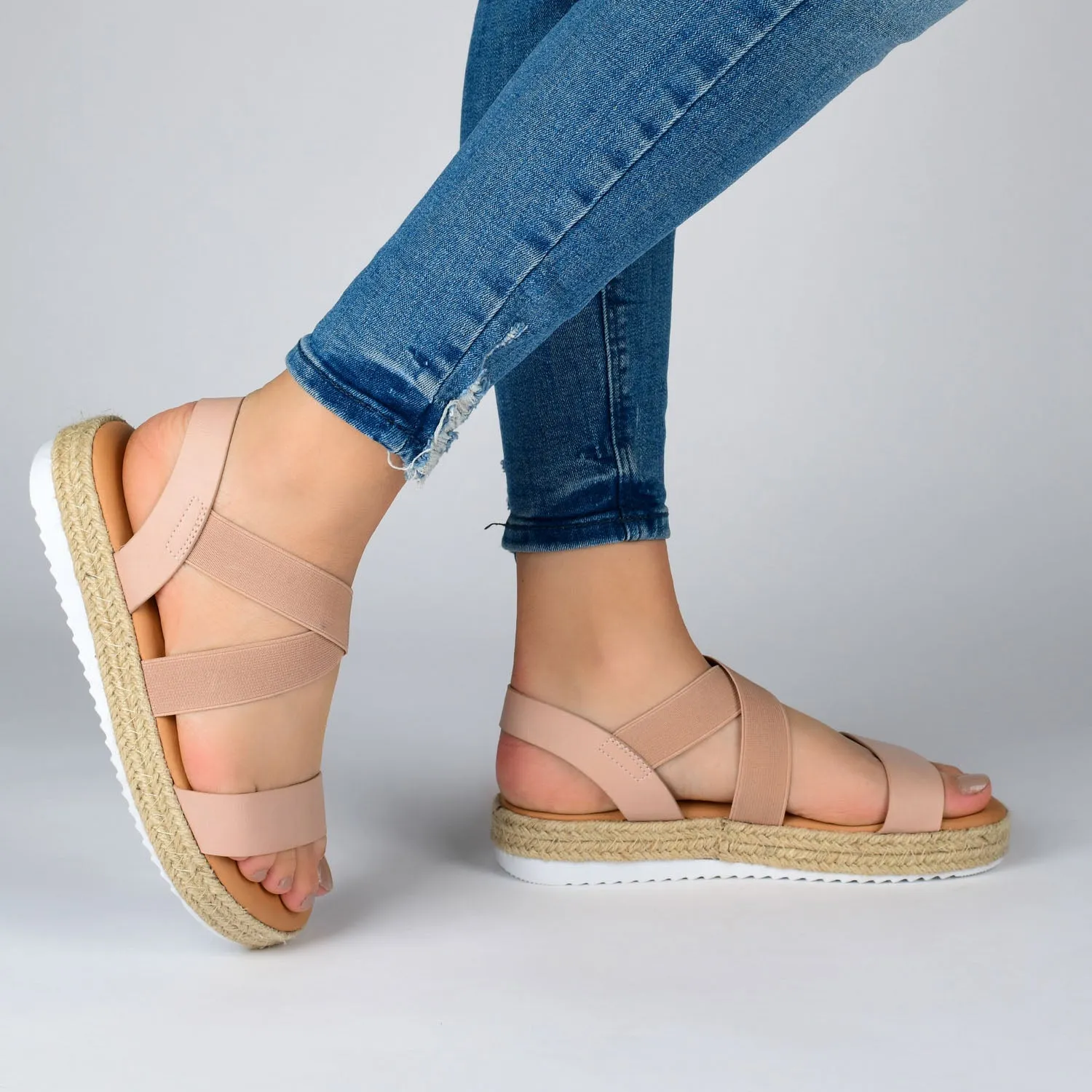 CAROLINE ESPADRILLE PLATFORM SANDALS move light