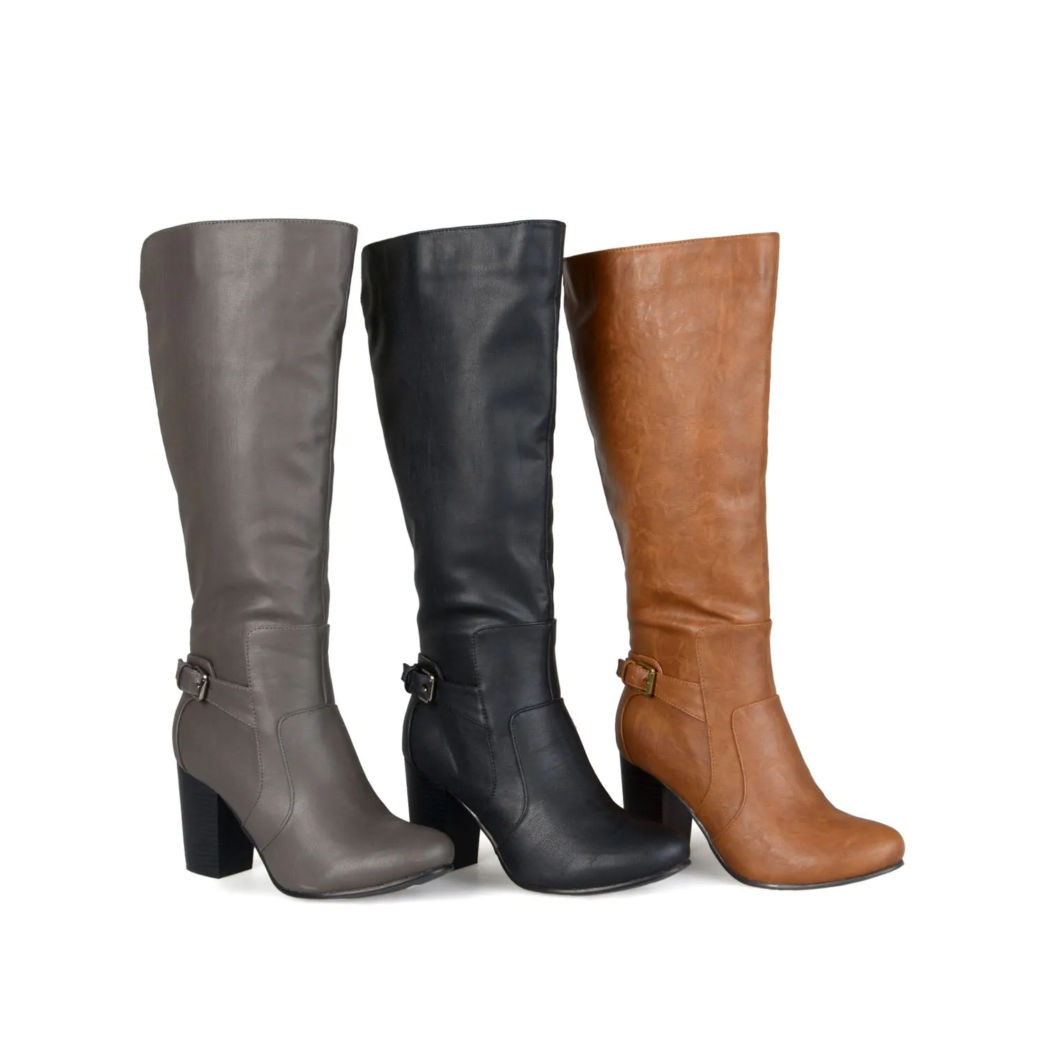 CARVER KNEE-HIGH BOOTS IN FAUX LEATHER edgy girl