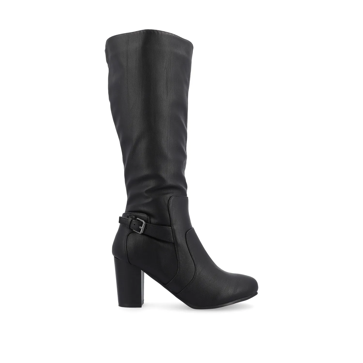 CARVER KNEE-HIGH BOOTS IN FAUX LEATHER edgy girl