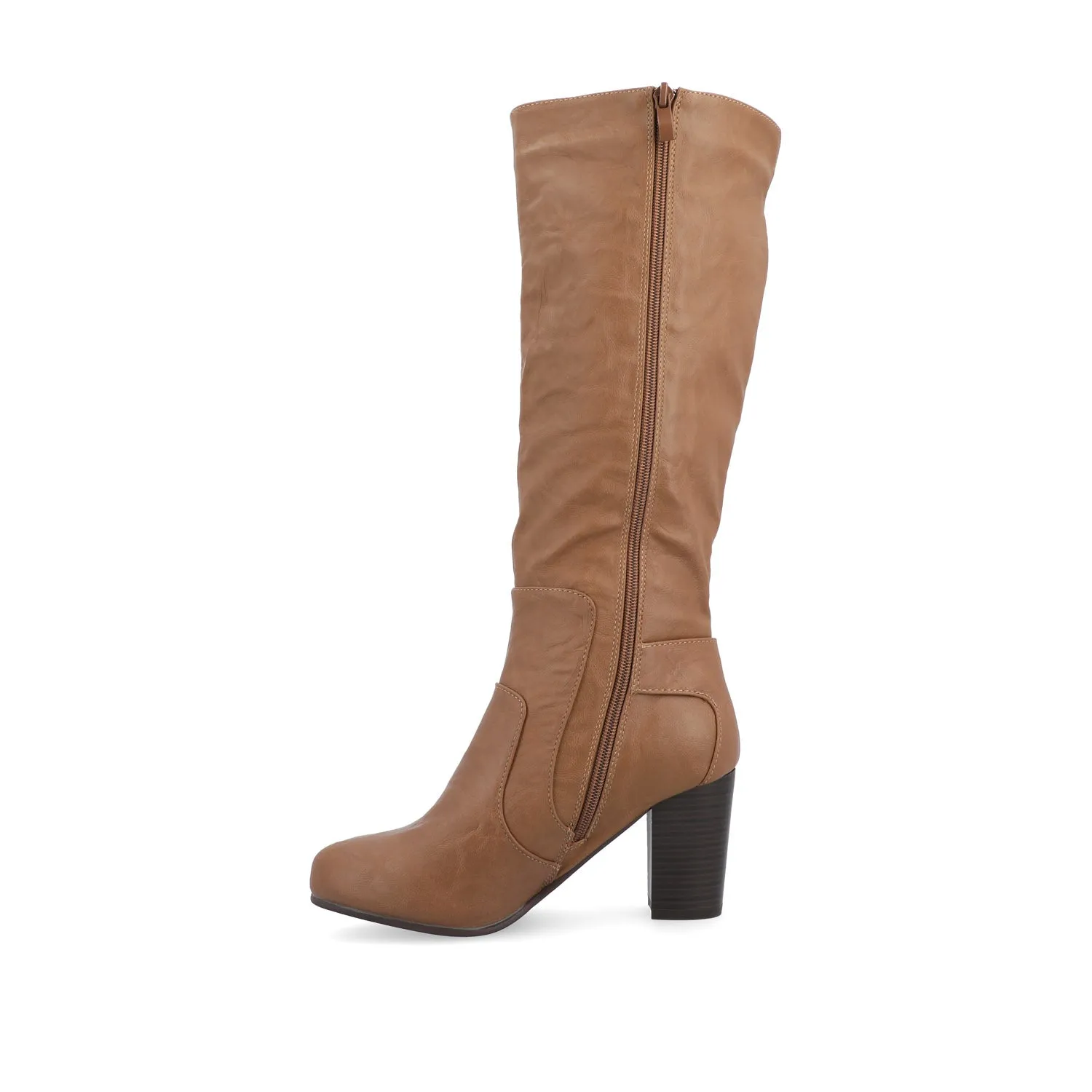 CARVER KNEE-HIGH BOOTS IN FAUX LEATHER edgy girl