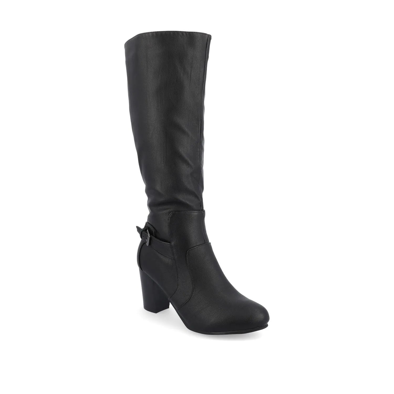 CARVER KNEE-HIGH BOOTS IN FAUX LEATHER edgy girl