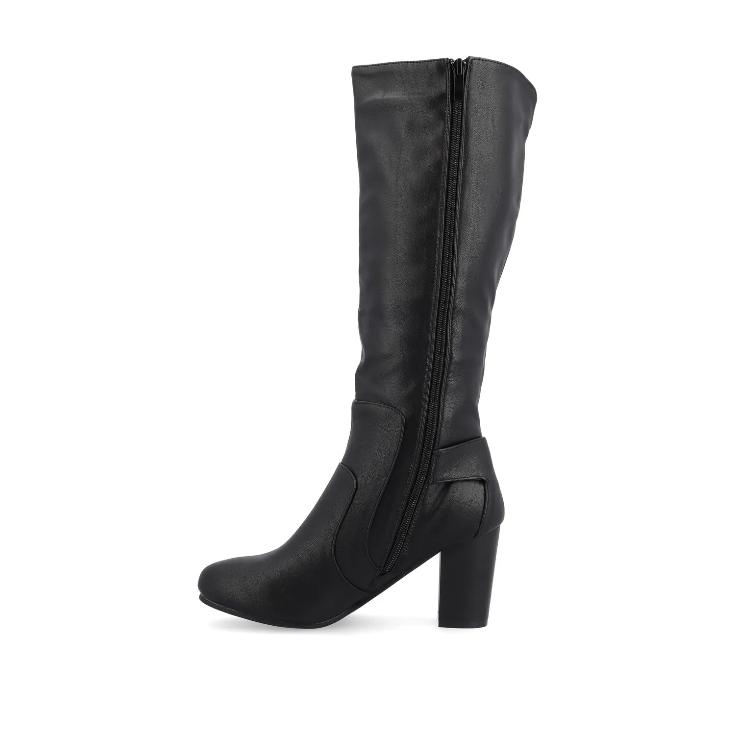 CARVER KNEE-HIGH BOOTS IN FAUX LEATHER edgy girl