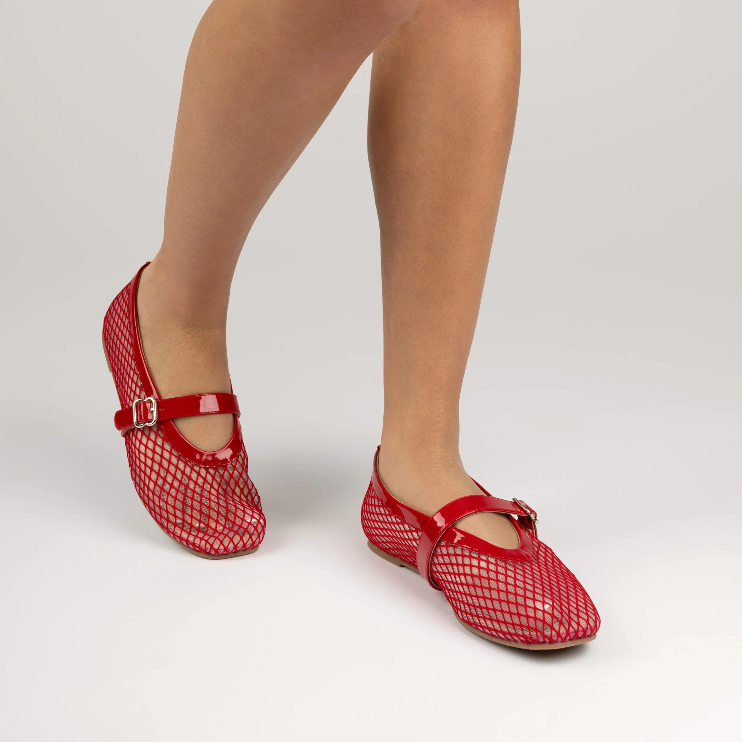 CASHA MARY JANE FLATS IN MESH brown mood
