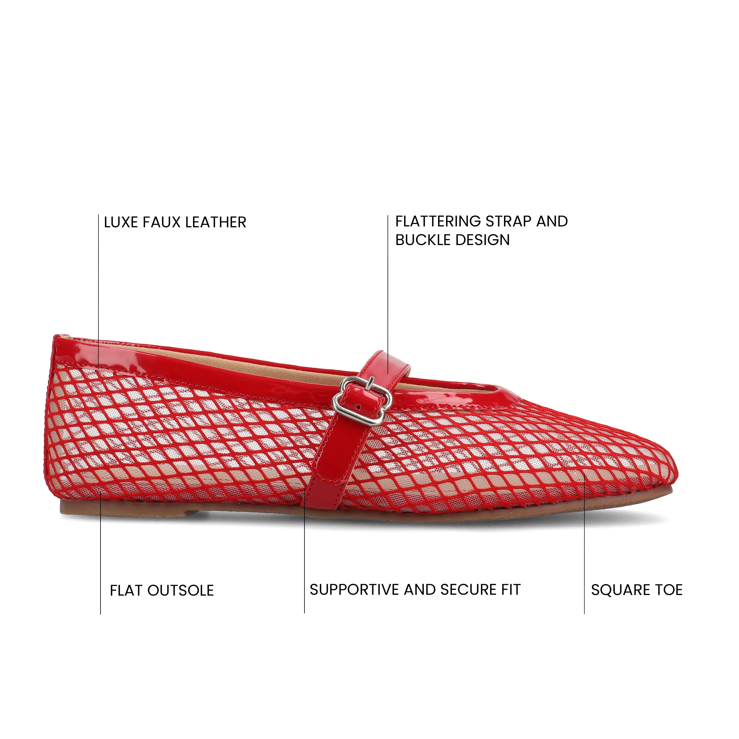 CASHA MARY JANE FLATS IN MESH brown mood