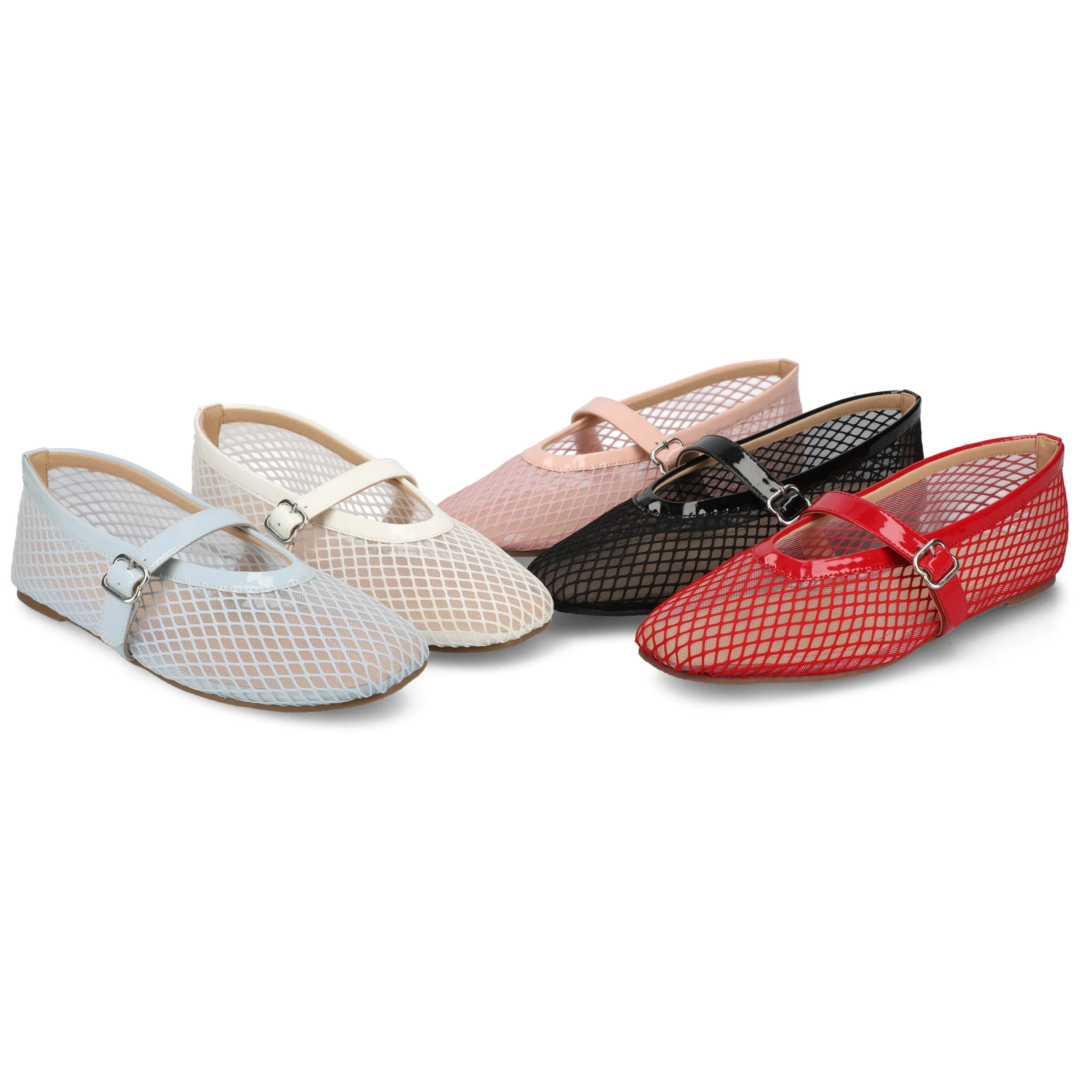 CASHA MARY JANE FLATS IN MESH brown mood