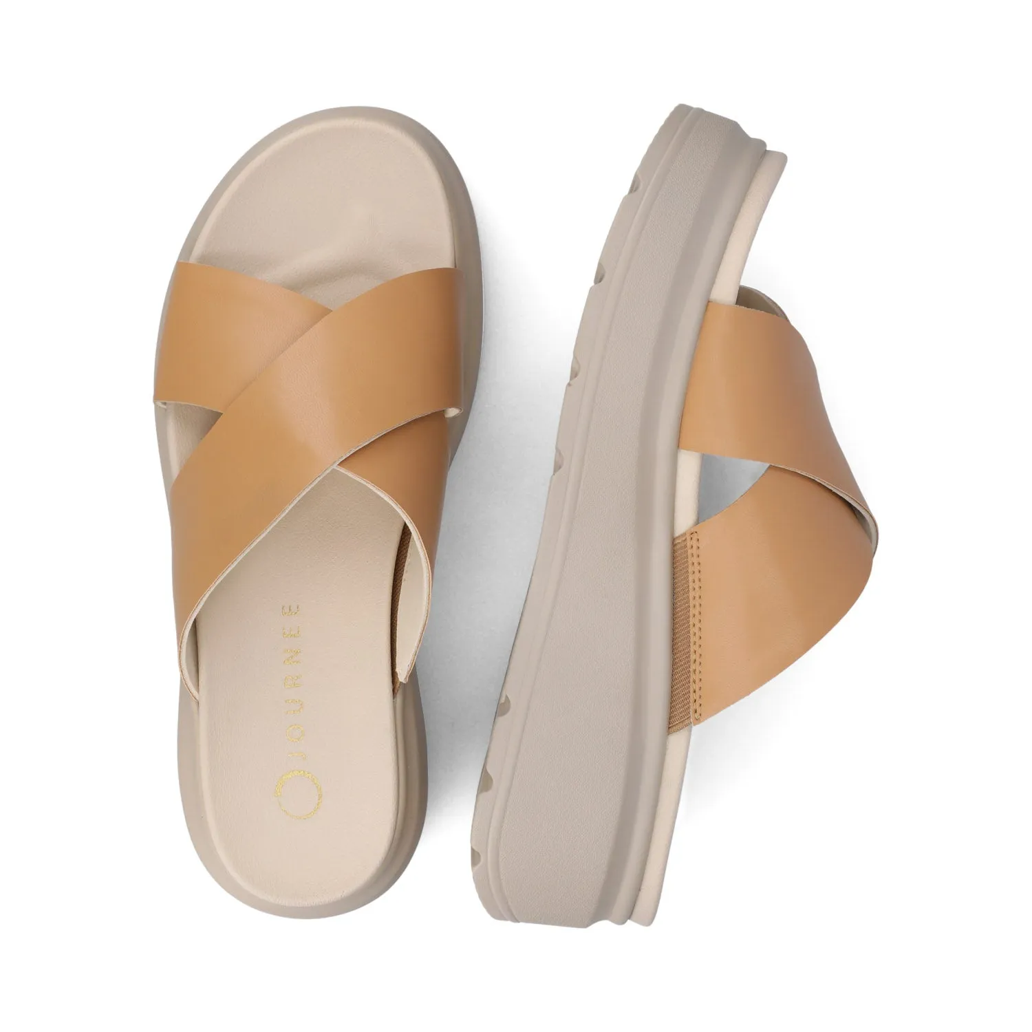 CATHIE CRISSCROSS SLIP ON WEDGE SANDALS wide foot