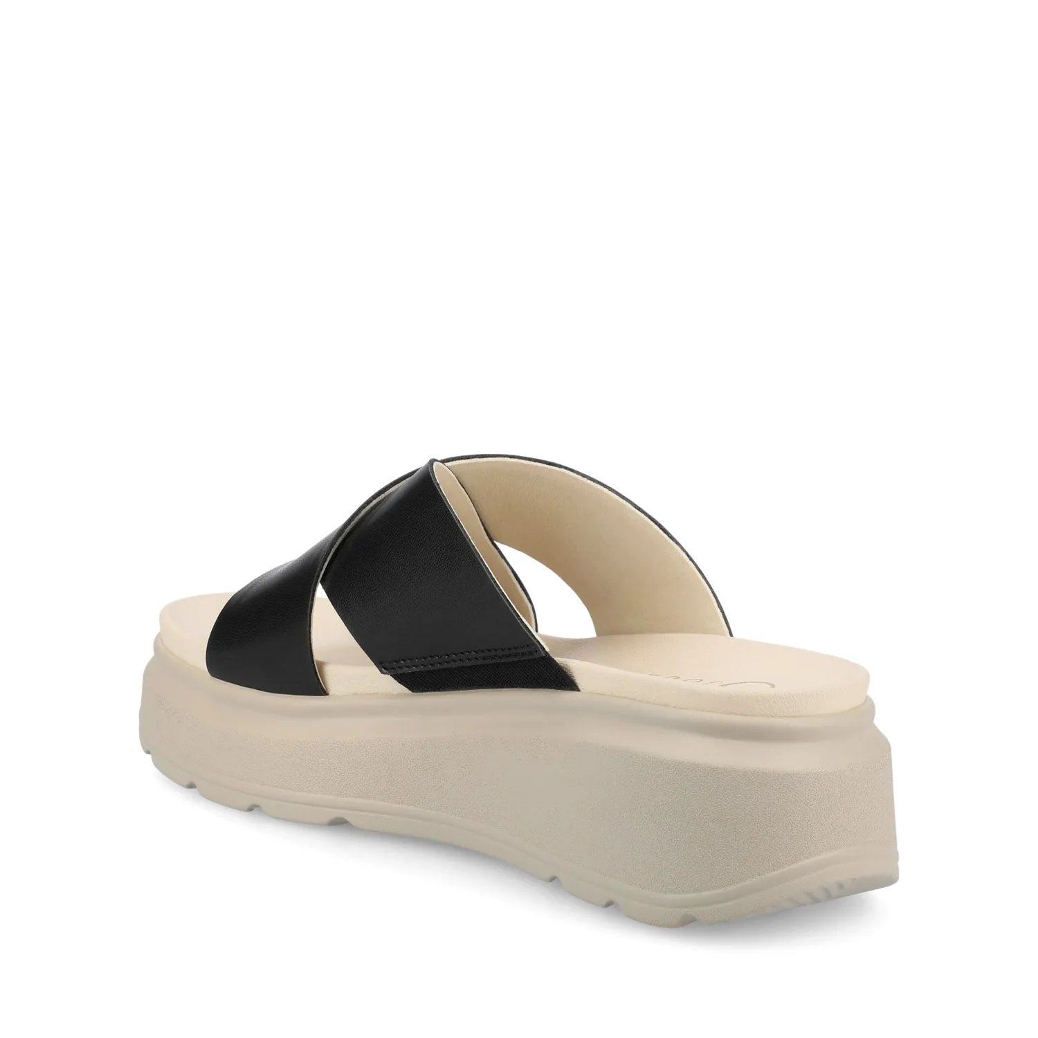 CATHIE CRISSCROSS SLIP ON WEDGE SANDALS wide foot