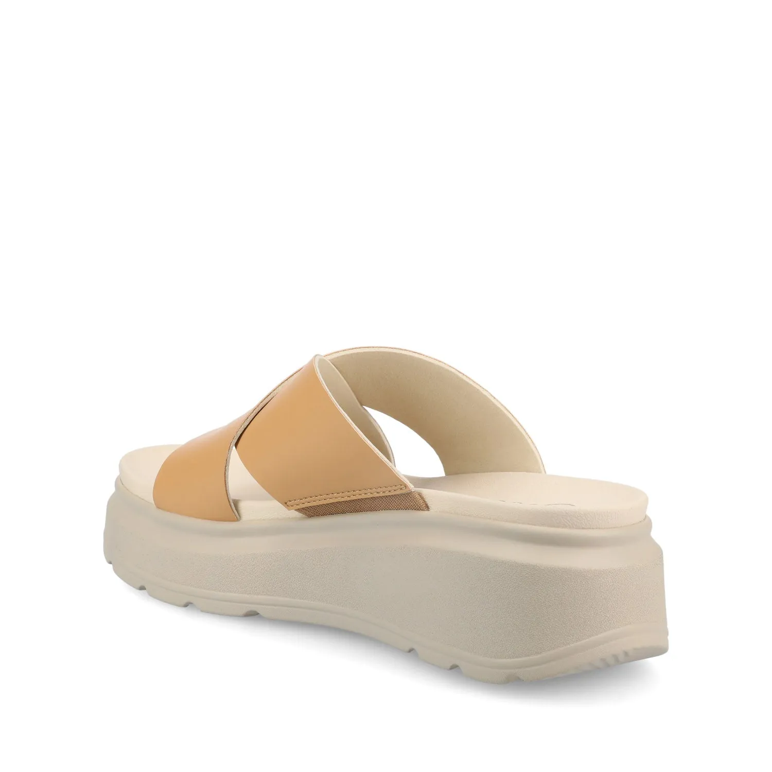 CATHIE CRISSCROSS SLIP ON WEDGE SANDALS wide foot