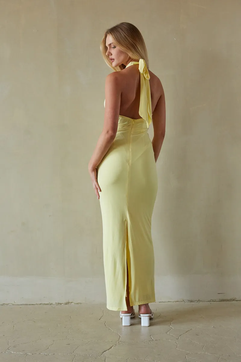 Cecelia Halter Draped Maxi Dress london wind