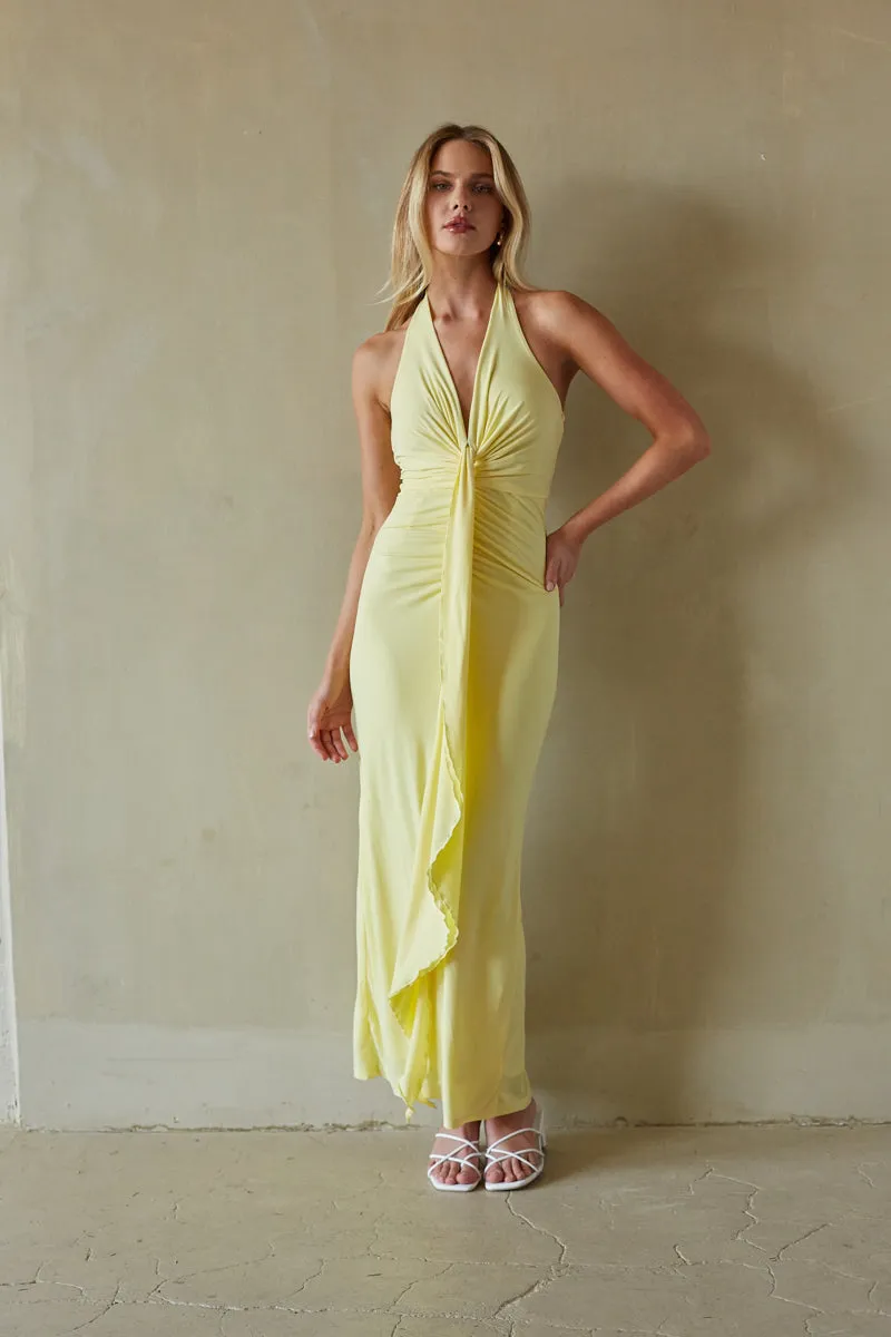 Cecelia Halter Draped Maxi Dress london wind