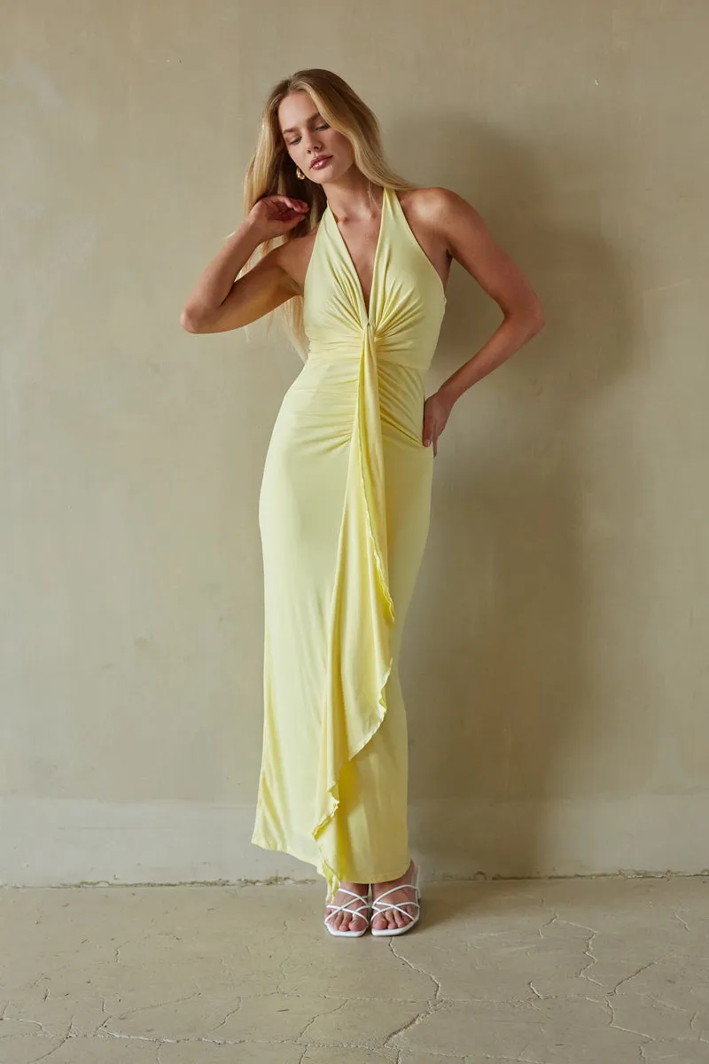 Cecelia Halter Draped Maxi Dress london wind