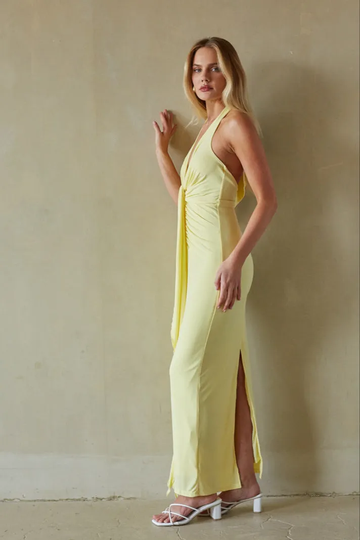Cecelia Halter Draped Maxi Dress london wind
