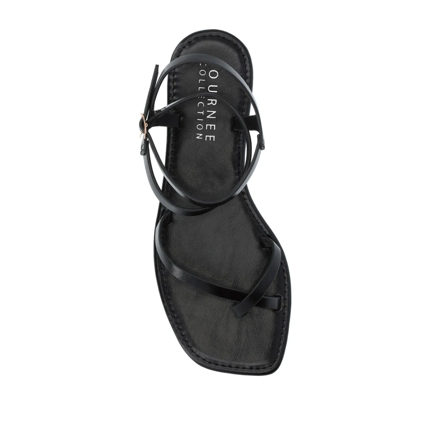 CHARRA MULTI STRAP SANDALS IN PATENT heel arch