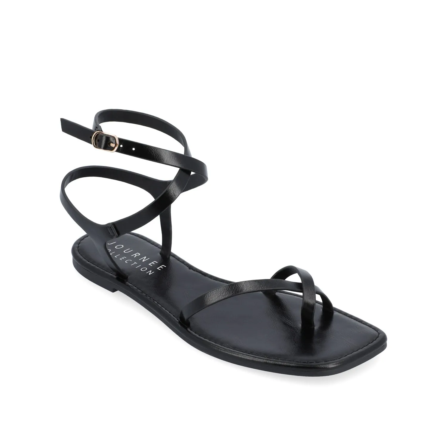 CHARRA MULTI STRAP SANDALS IN PATENT heel arch