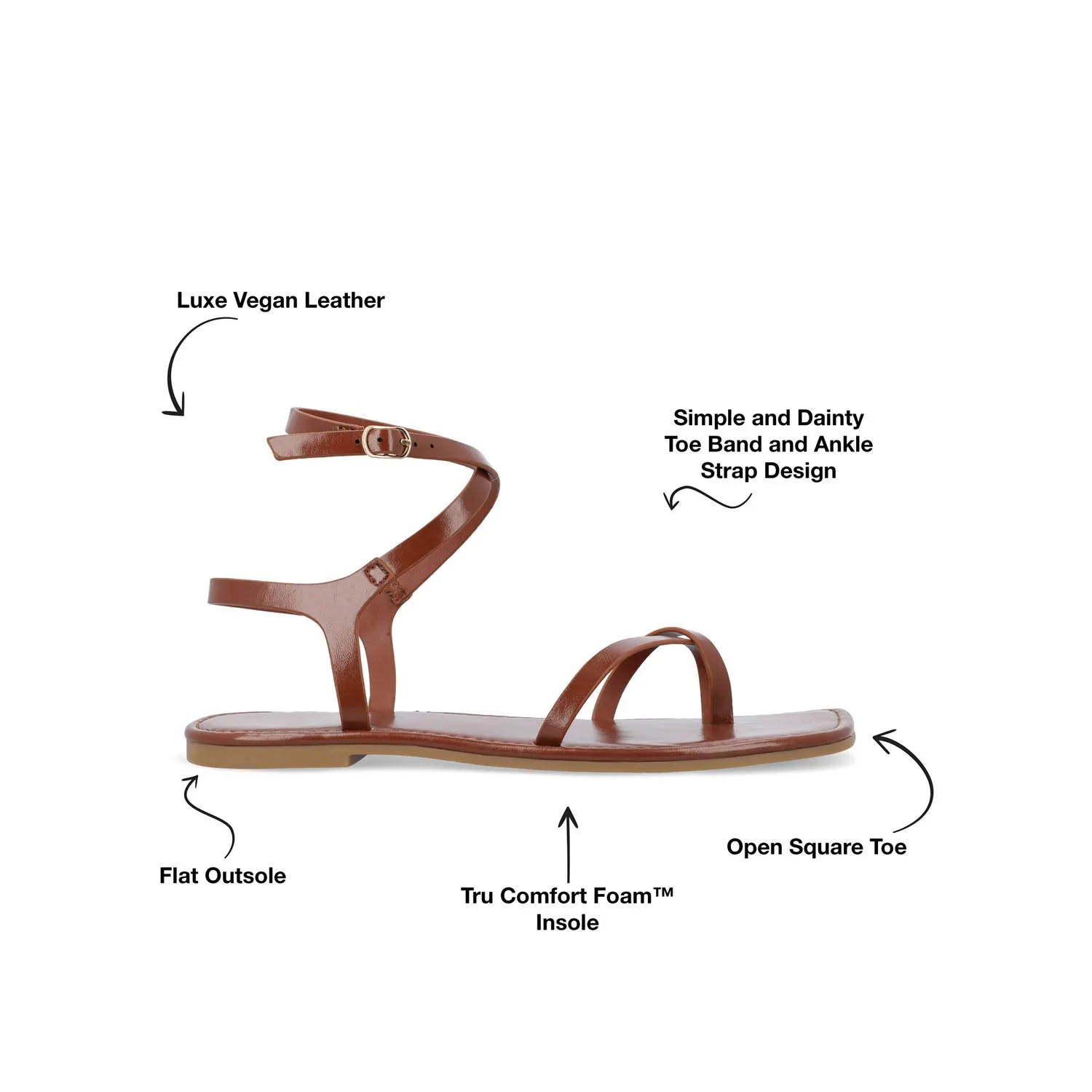 CHARRA MULTI STRAP SANDALS IN PATENT heel arch